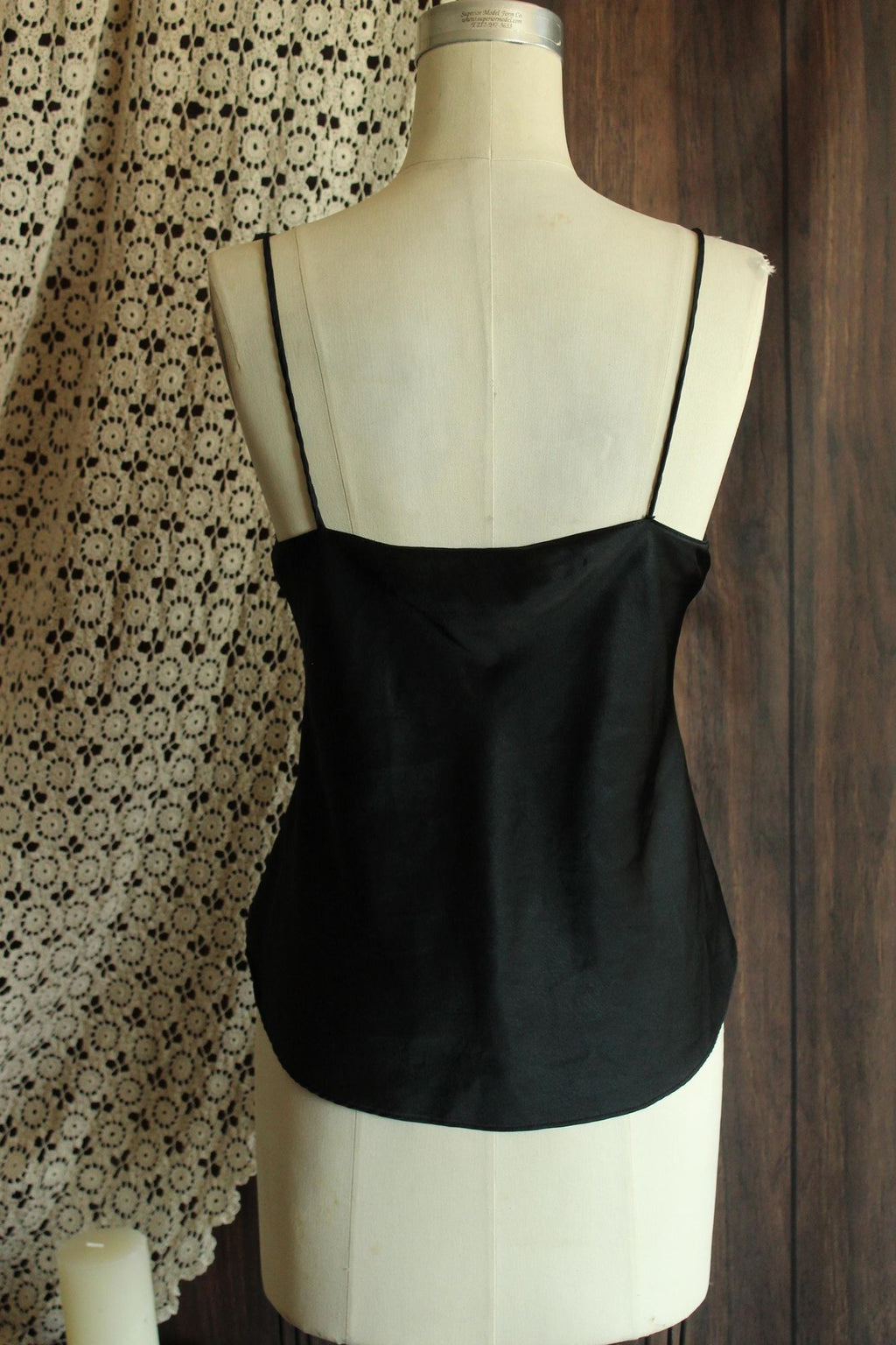 Vintage 1990s Calvin Klein Black Satin Camisole