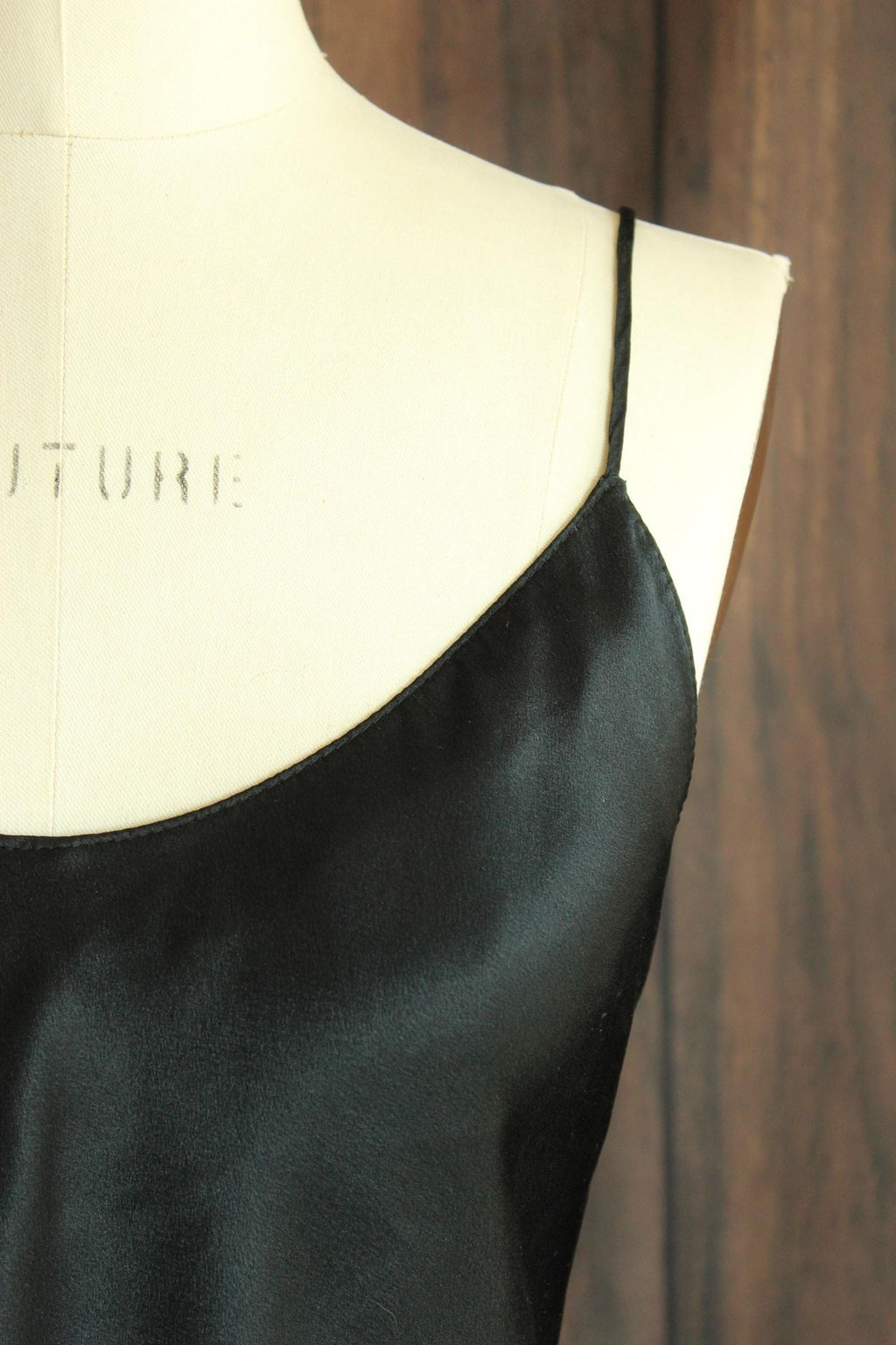 Vintage 1990s Calvin Klein Black Satin Camisole