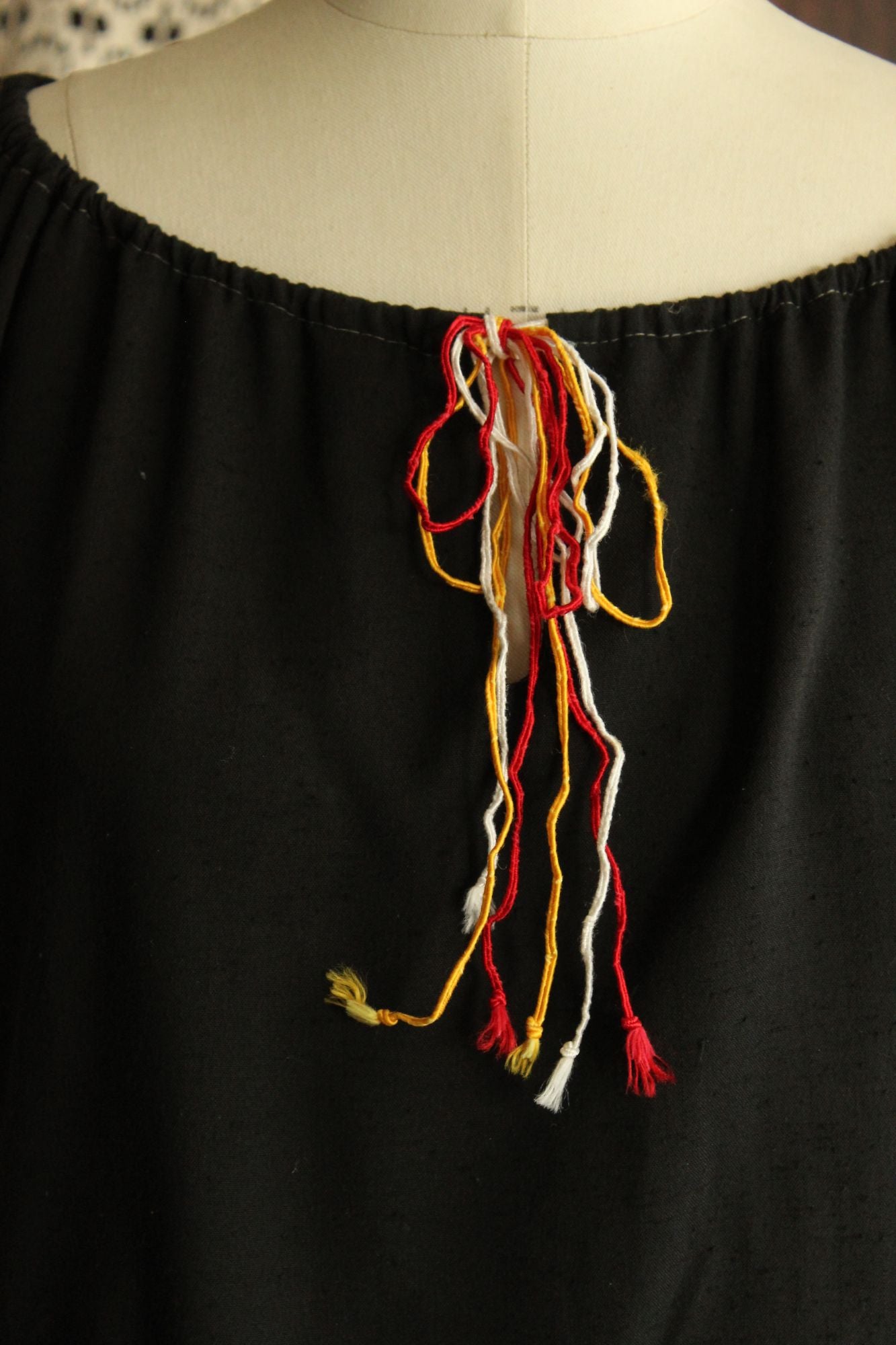 Vintage 1970s 1980s Black Peasant Blouse