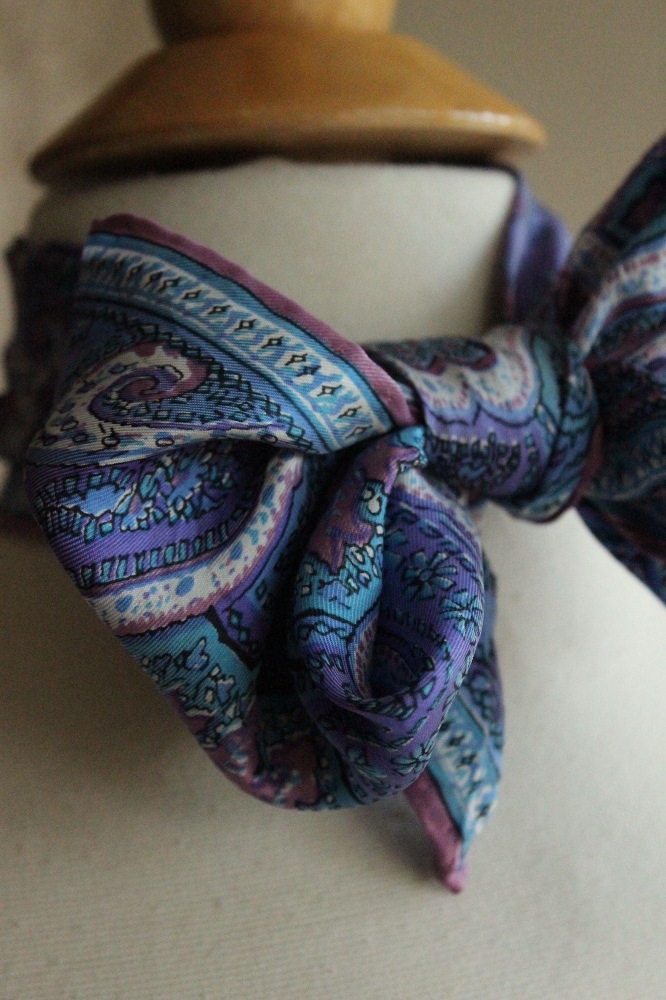 Vintage Vera Blue and Purple and Pink Silk Scarf