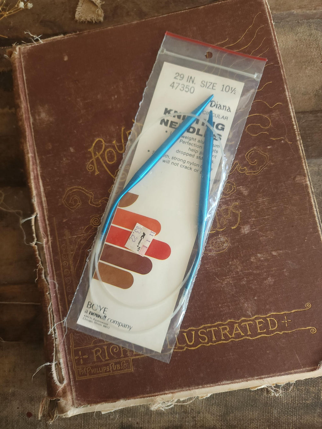 Vintage 1970s Knitting Needles, NOS Boye Size 10.5 Diana Circular 29"