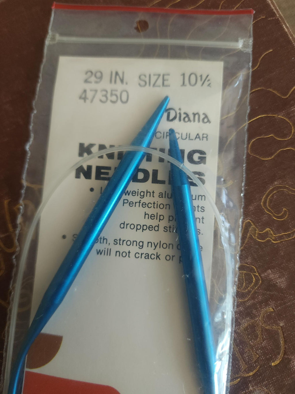 Vintage 1970s Knitting Needles, NOS Boye Size 10.5 Diana Circular 29"