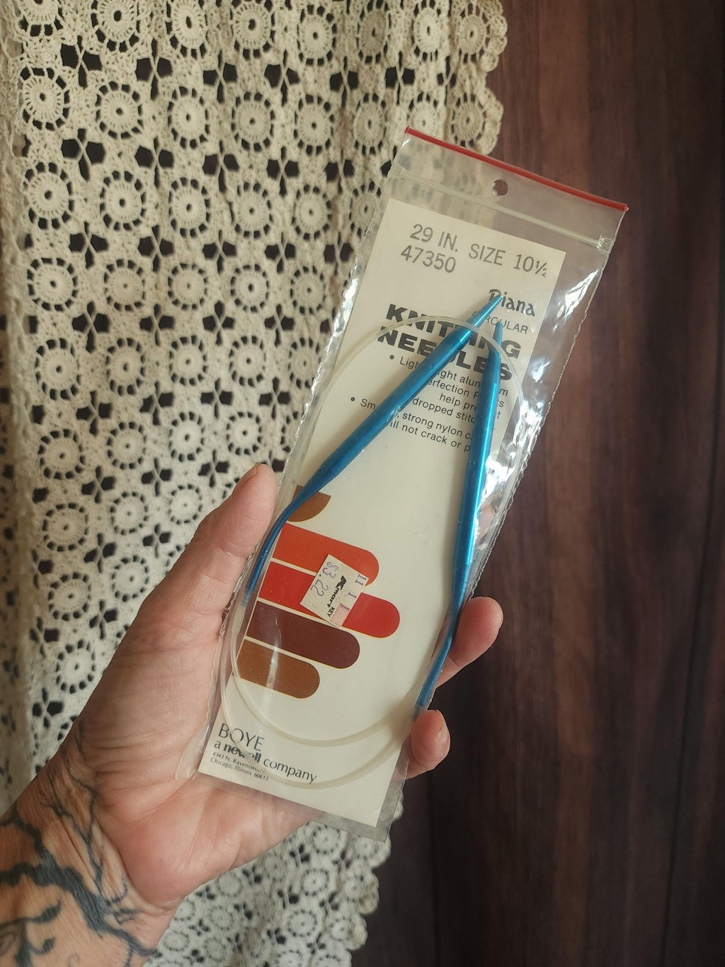 Vintage 1970s Knitting Needles, NOS Boye Size 10.5 Diana Circular 29"