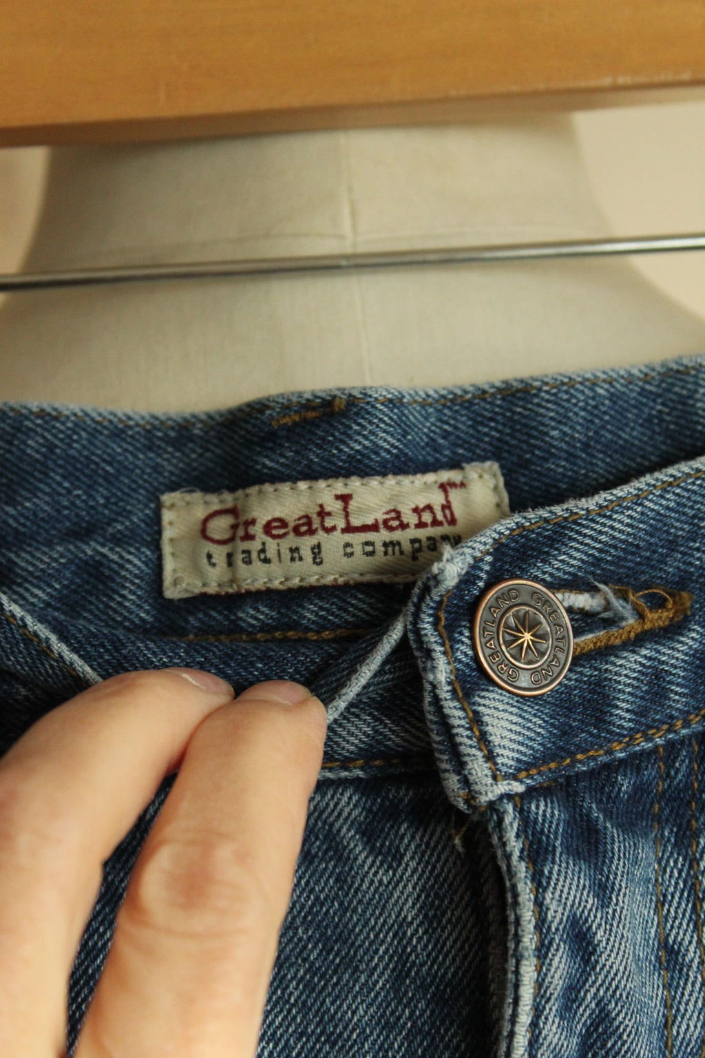Great Land Men's Jean Shorts, Size 36, Medium Wash