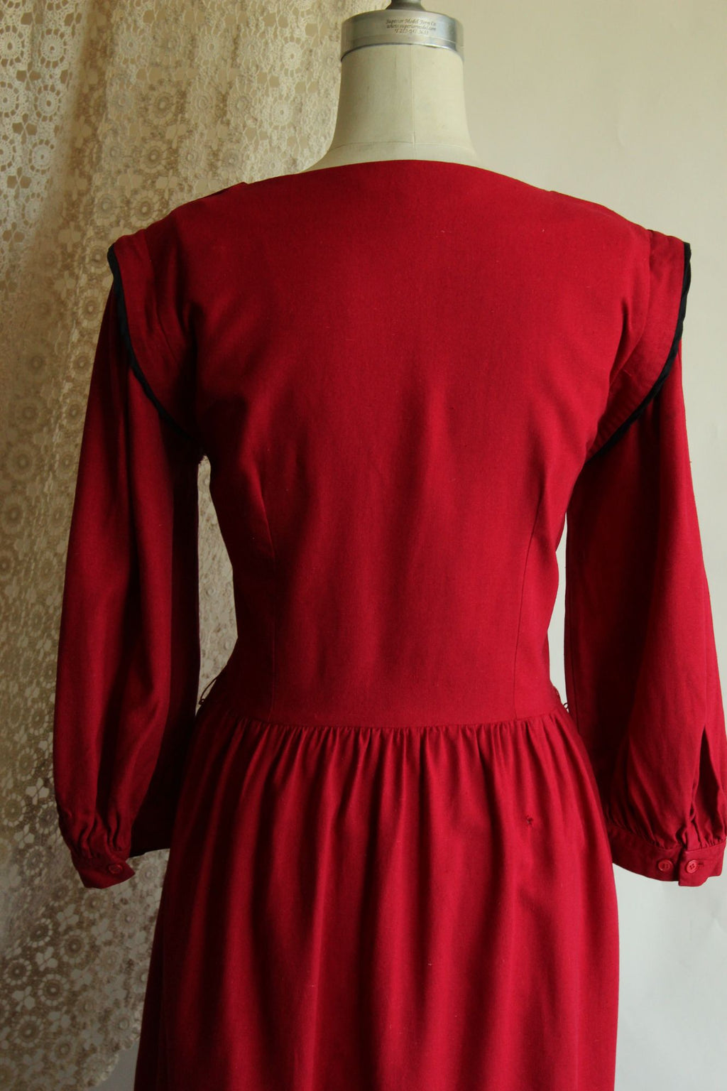 Vintage 1980s Joanie Char Red Silk Shirtwaist Dress