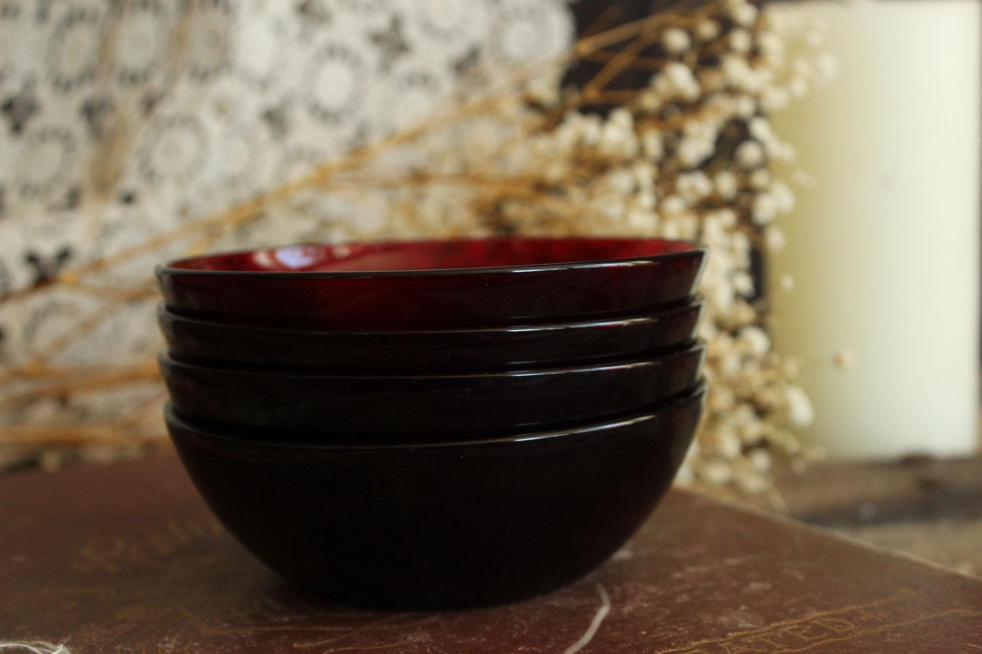 Vintage 1950s 1960s Anchor Hocking Royal Ruby Red Bowls