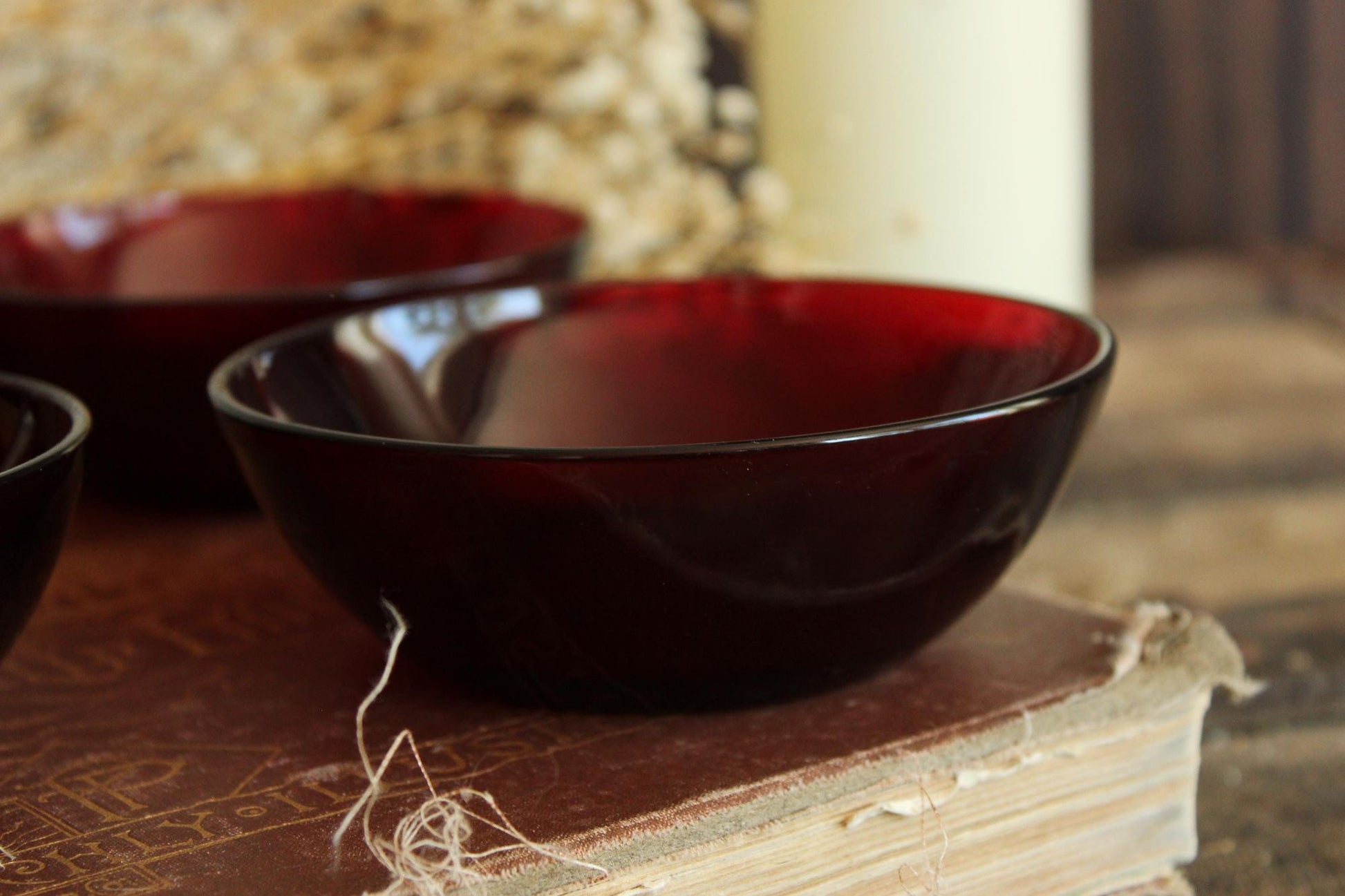 Vintage 1950s 1960s Anchor Hocking Royal Ruby Red Bowls