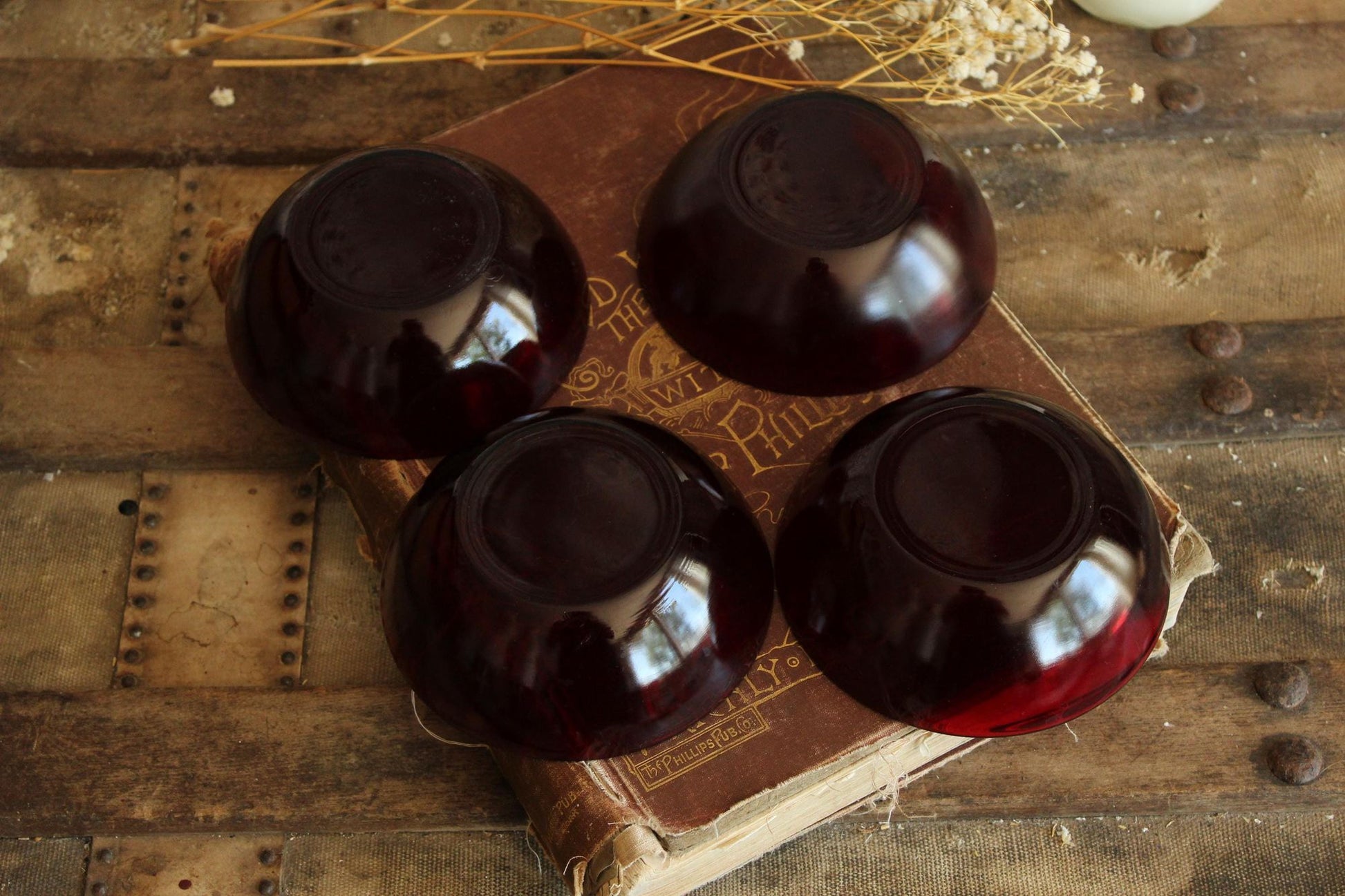 Vintage 1950s 1960s Anchor Hocking Royal Ruby Red Bowls