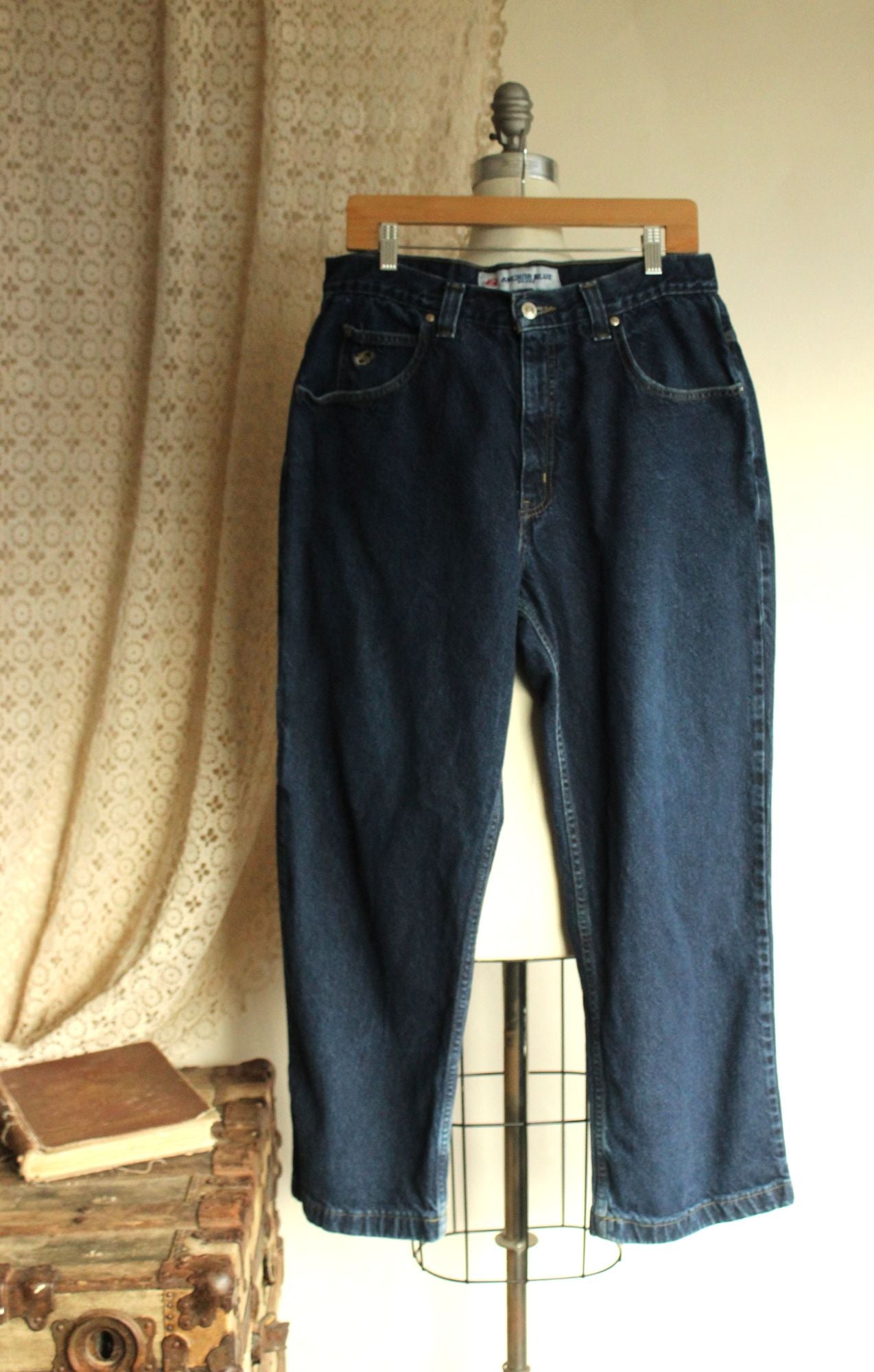 Anchor Blue Womens Relaxed Fit Blue Denim Jeans Size 34