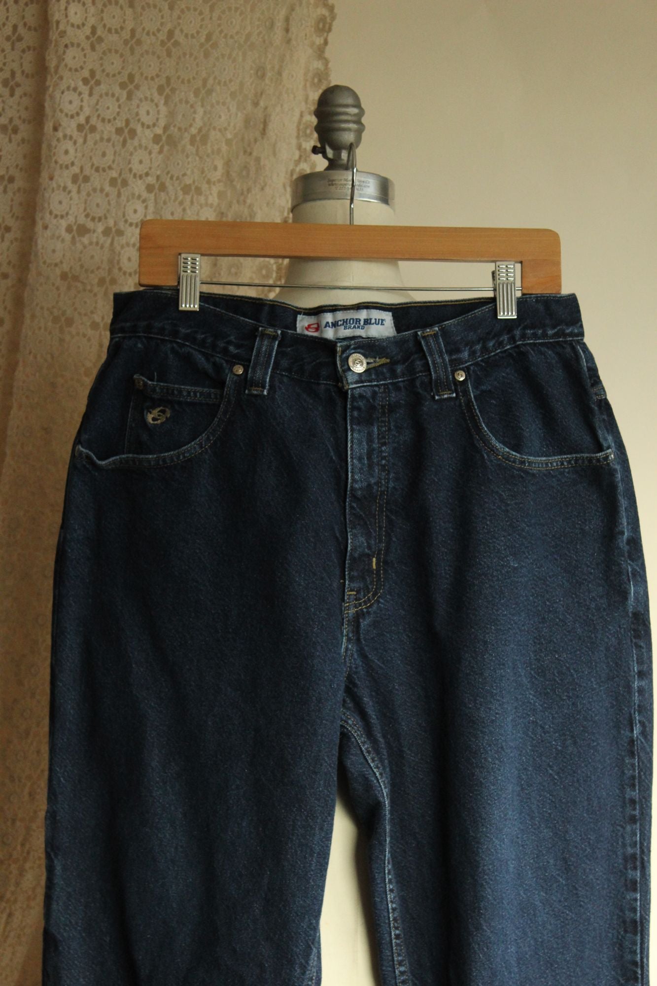 Anchor Blue Womens Relaxed Fit Blue Denim Jeans Size 34