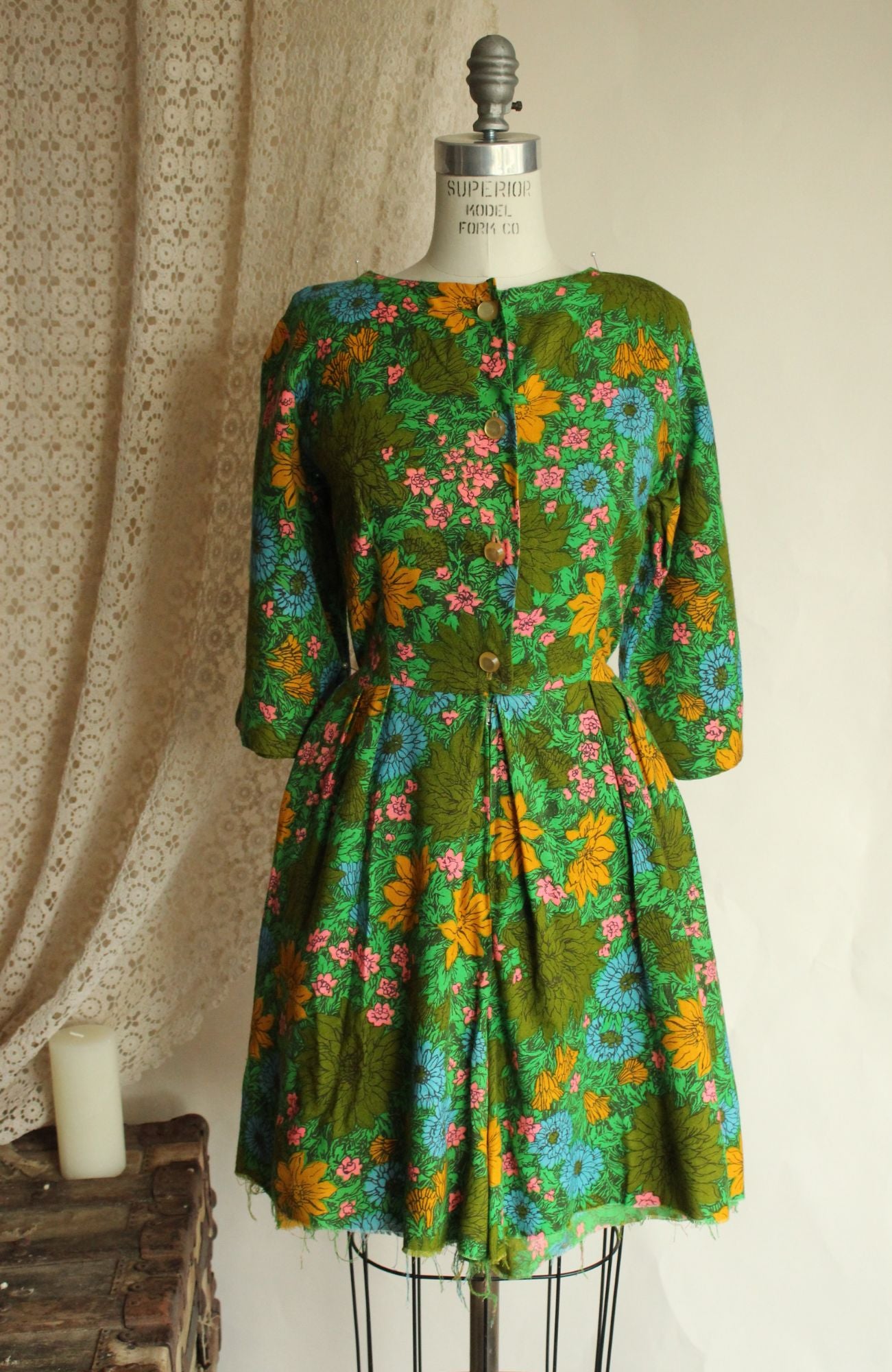 Vintage 1960s Rosa Ray Floral Print Romper Jumpsuit