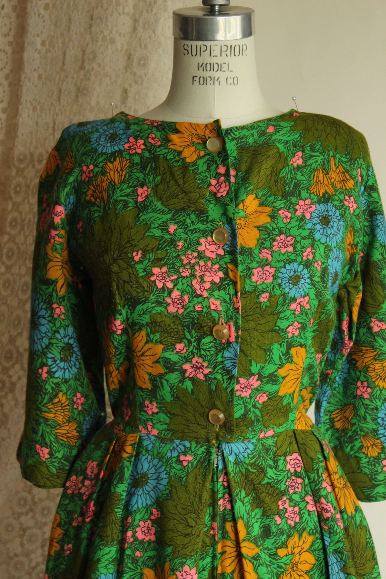 Vintage 1960s Rosa Ray Floral Print Romper Jumpsuit