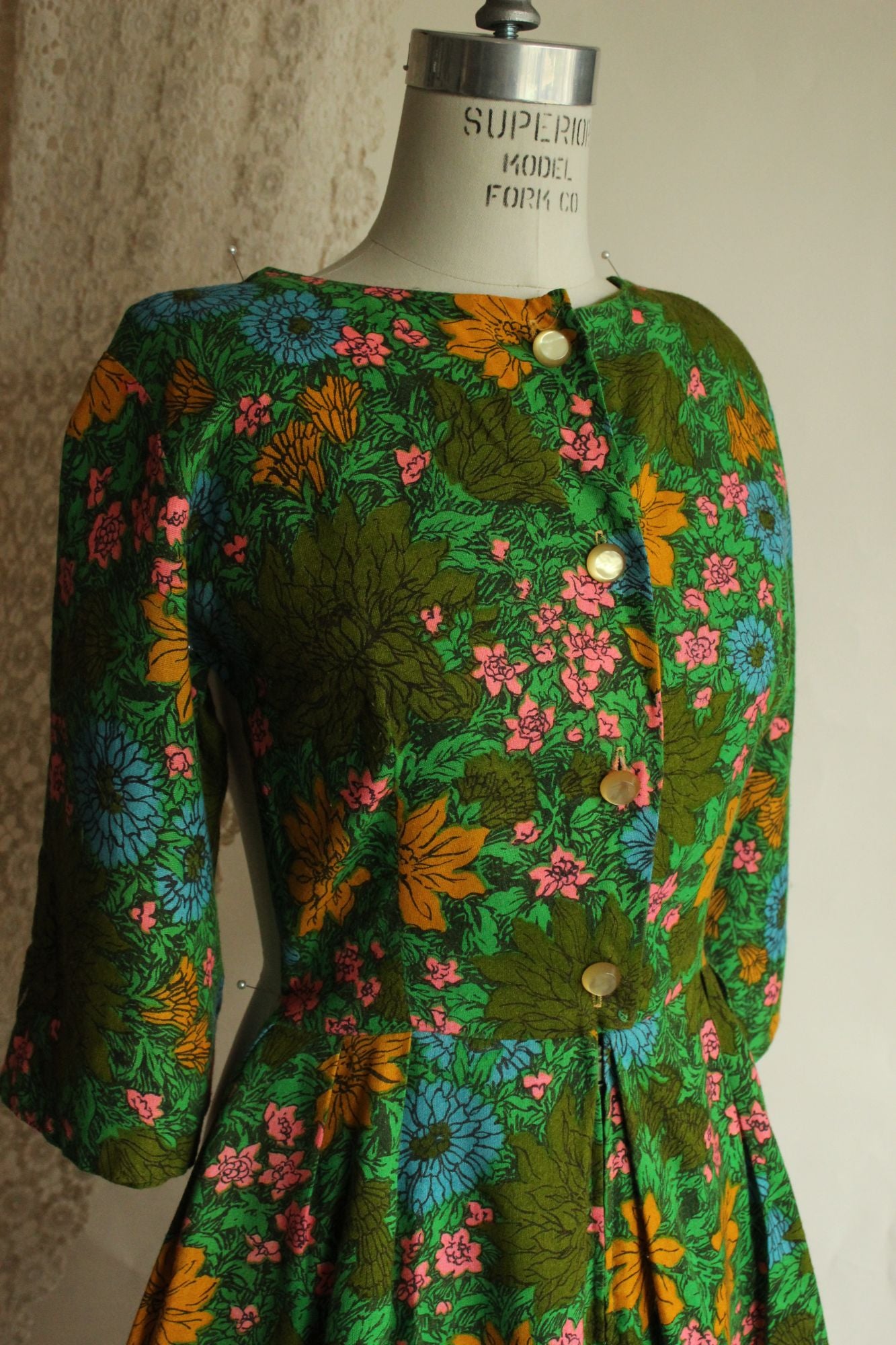Vintage 1960s Rosa Ray Floral Print Romper Jumpsuit