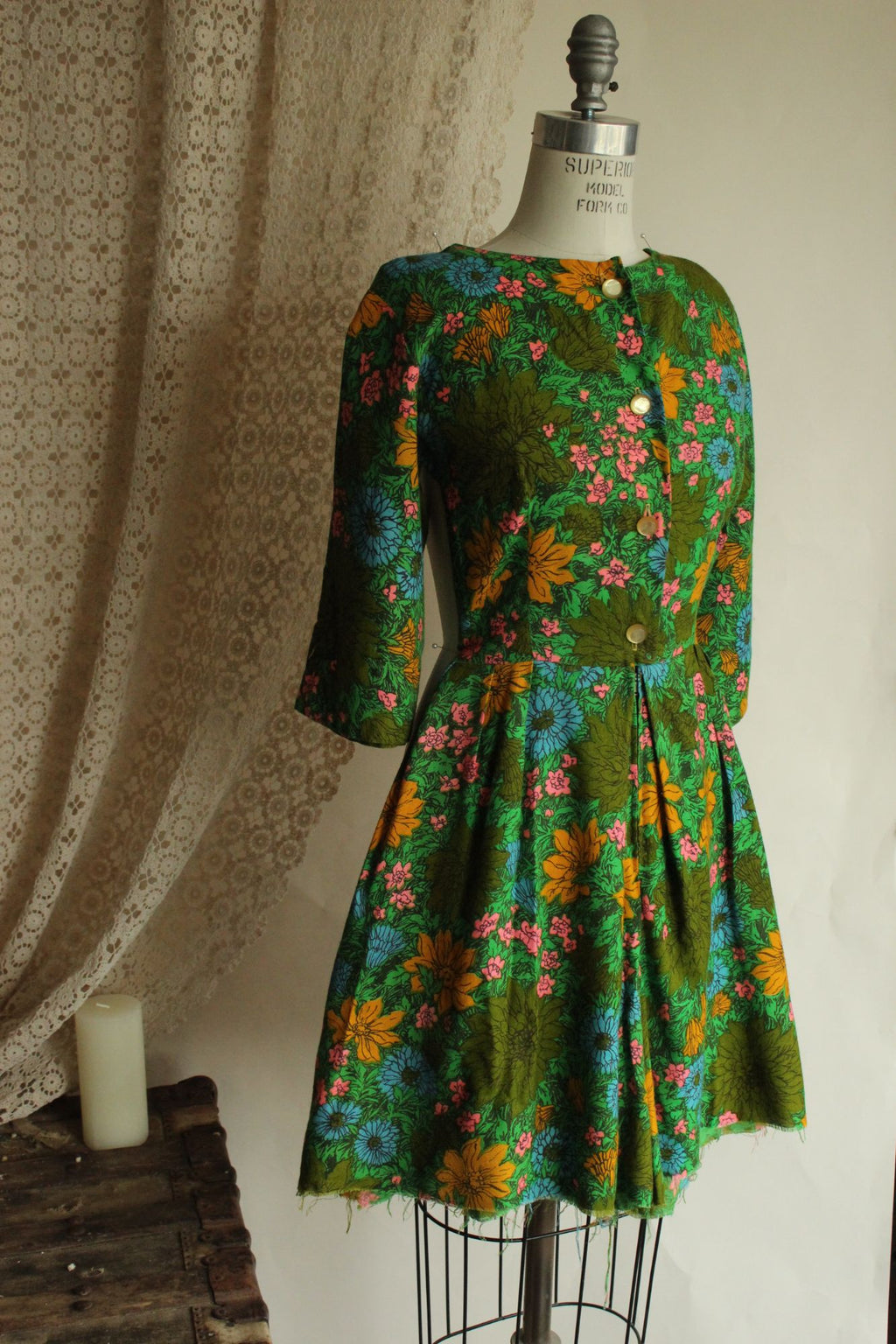 Vintage 1960s Rosa Ray Floral Print Romper Jumpsuit