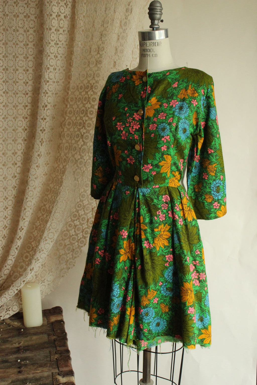 Vintage 1960s Rosa Ray Floral Print Romper Jumpsuit