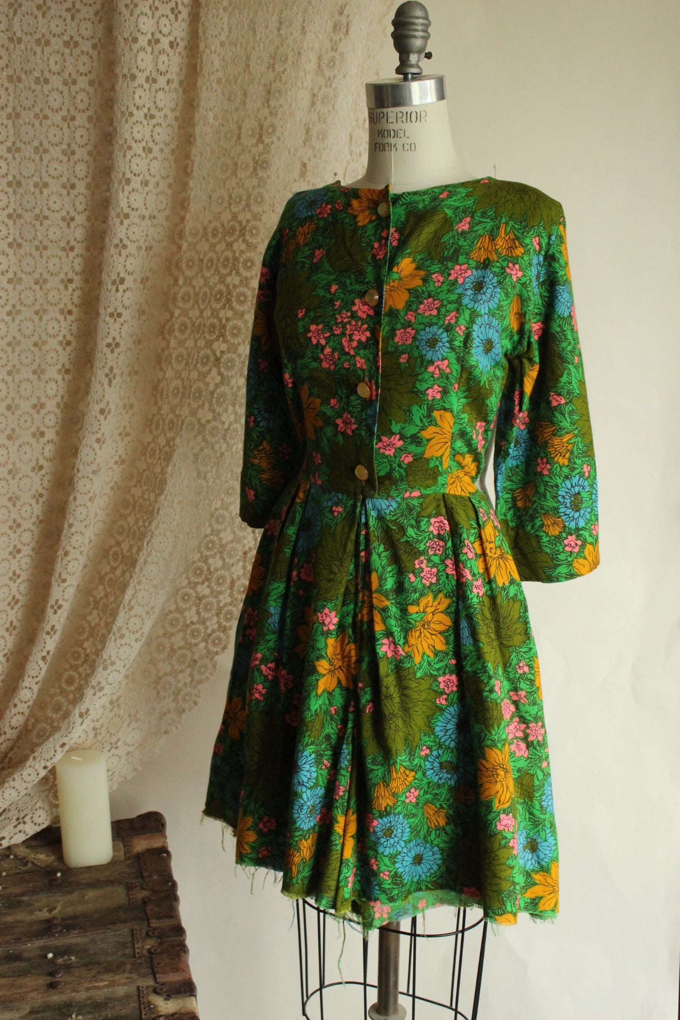 Vintage 1960s Rosa Ray Floral Print Romper Jumpsuit