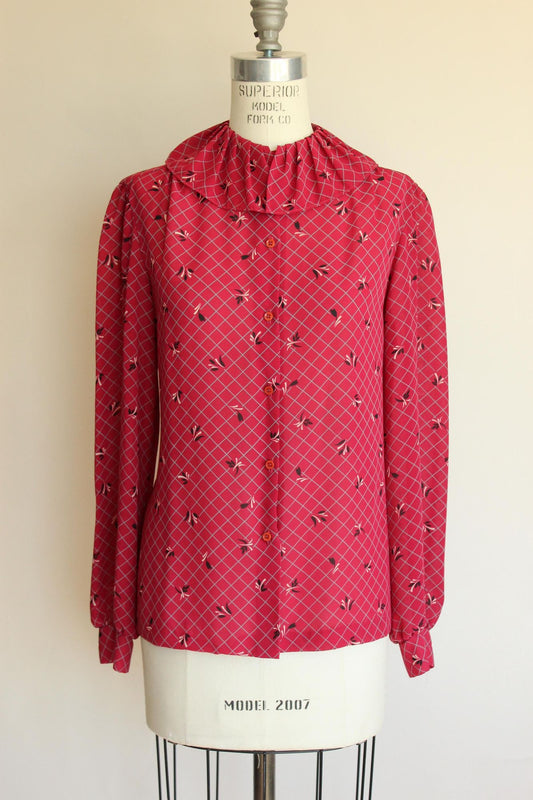 Vintage 1980s Koret of California Blouse with Ruffle Collar