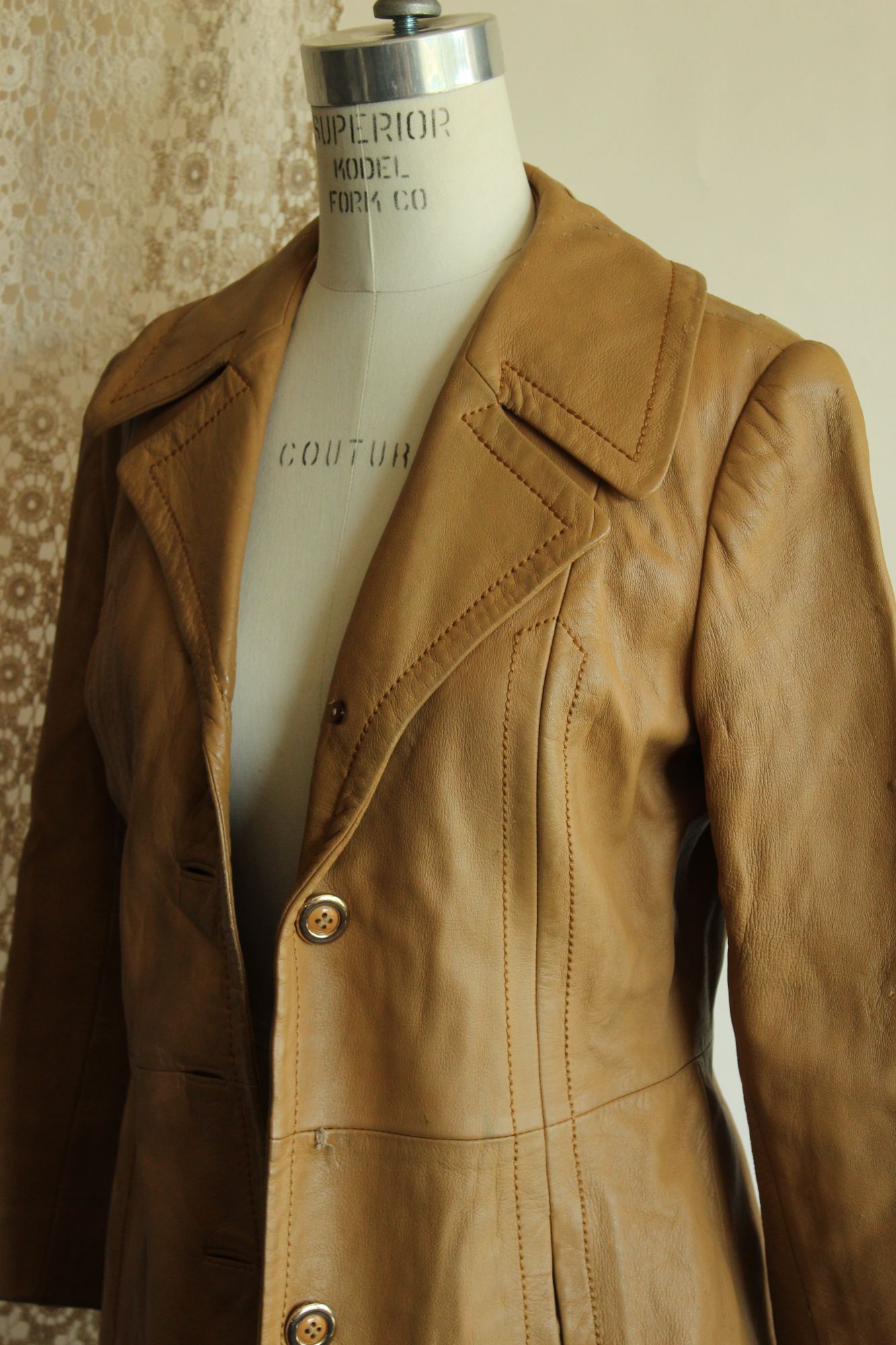 Vintage 1970s Danaya Tan Leather Jacket