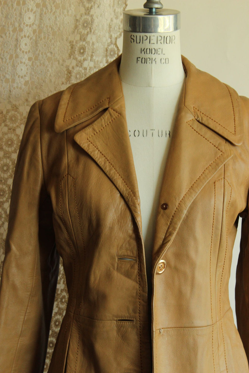 Vintage 1970s Danaya Tan Leather Jacket