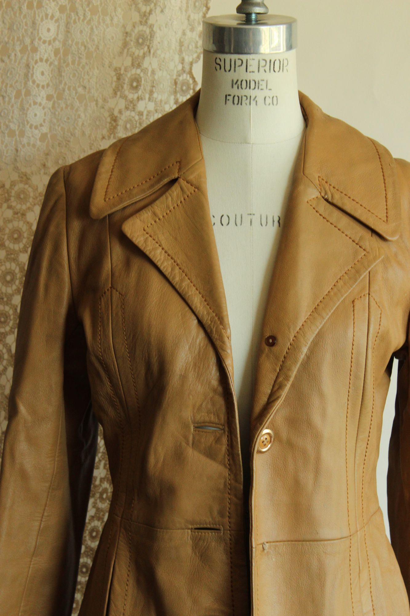 Vintage 1970s Danaya Tan Leather Jacket
