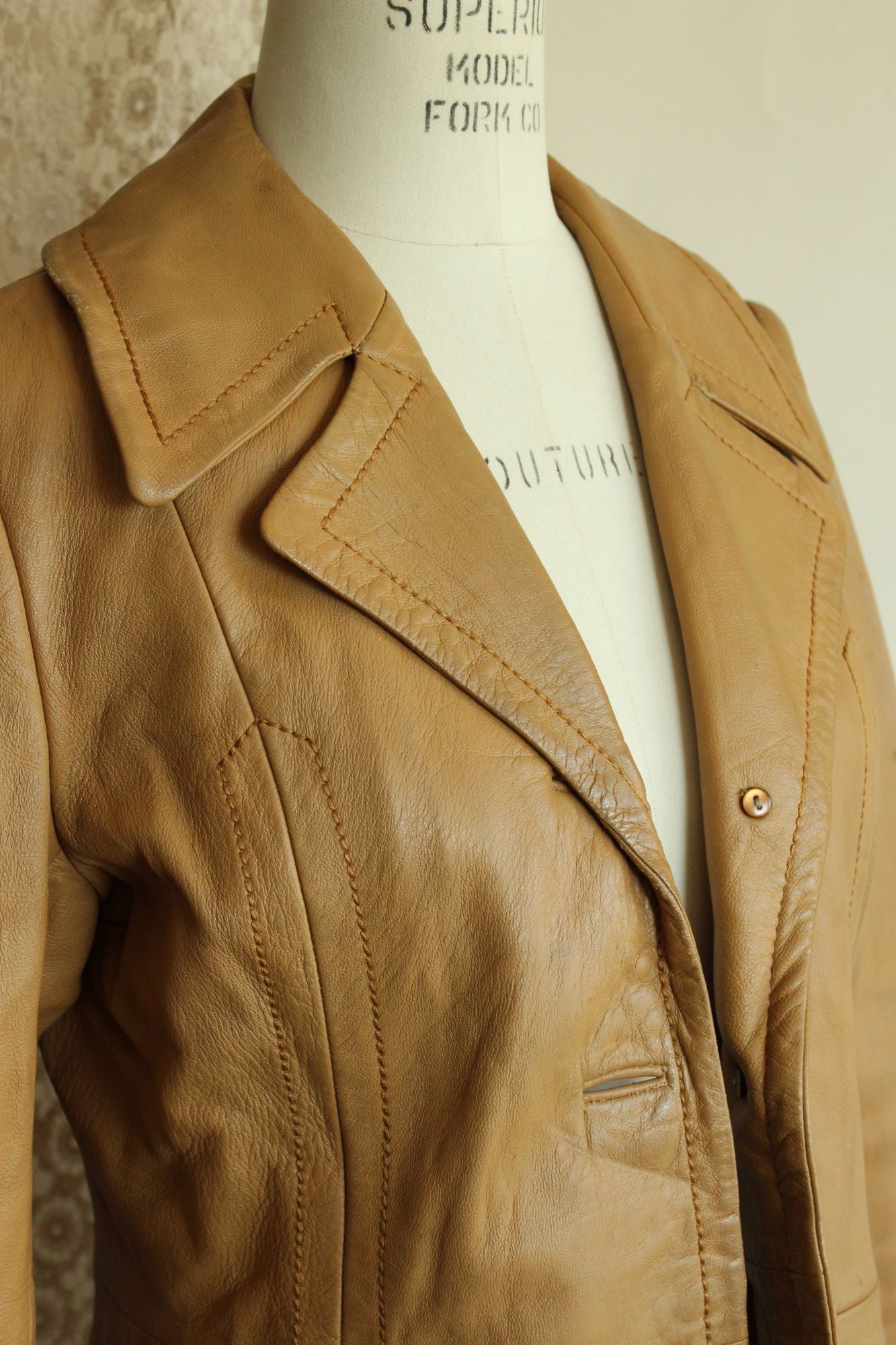 Vintage 1970s Danaya Tan Leather Jacket