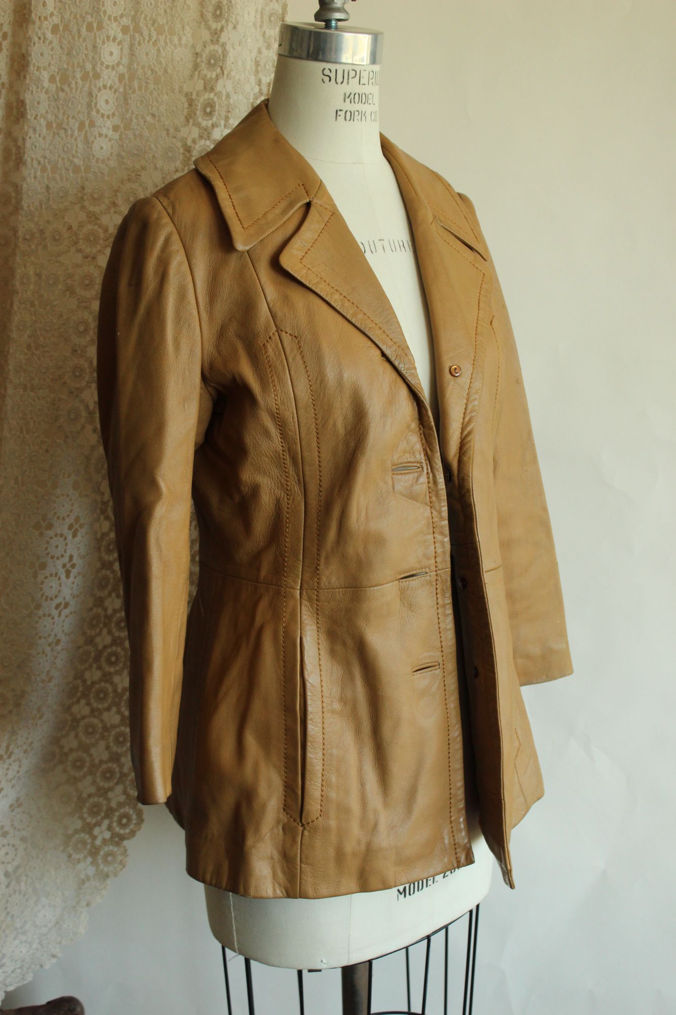 Vintage 1970s Danaya Tan Leather Jacket