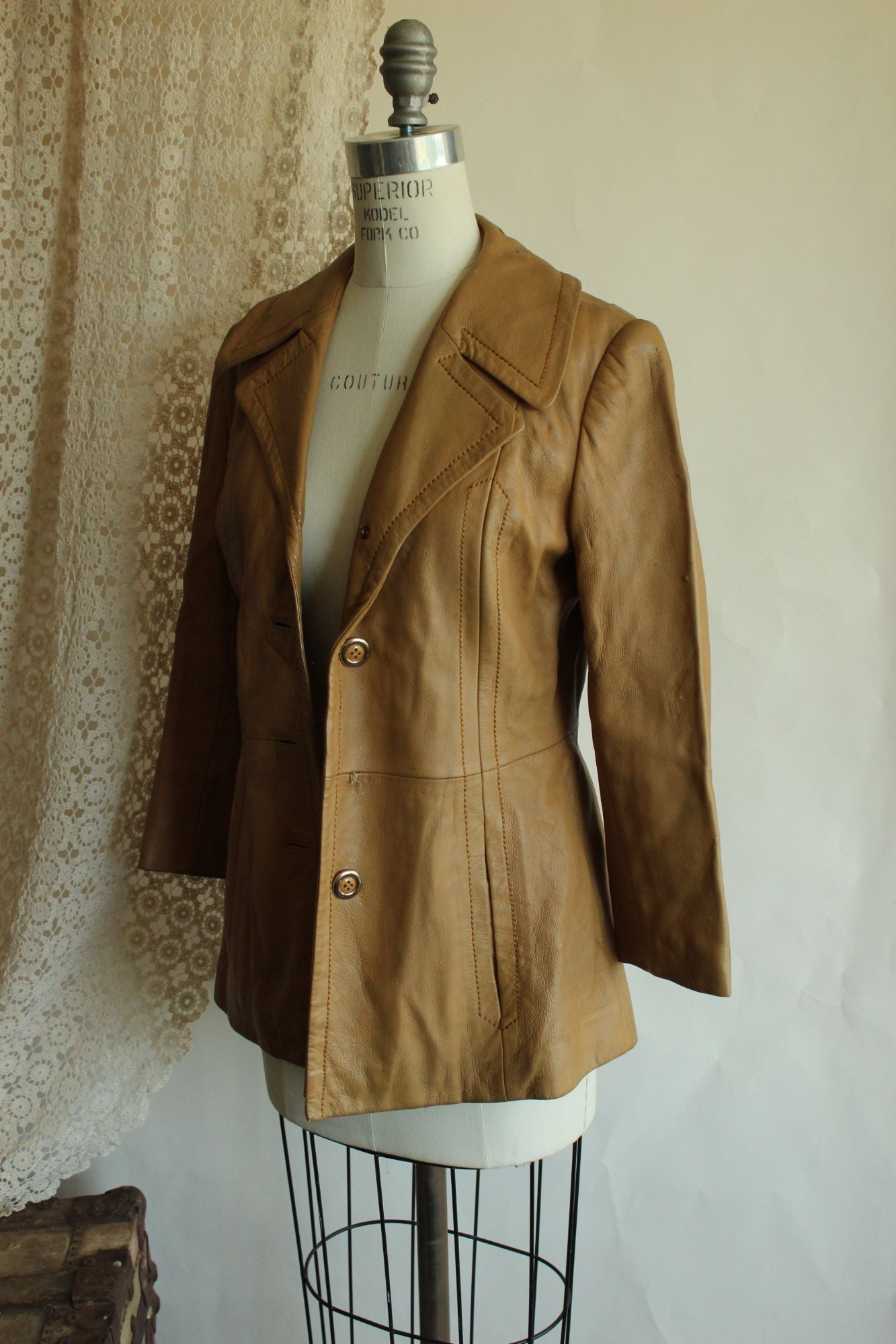 Vintage 1970s Danaya Tan Leather Jacket
