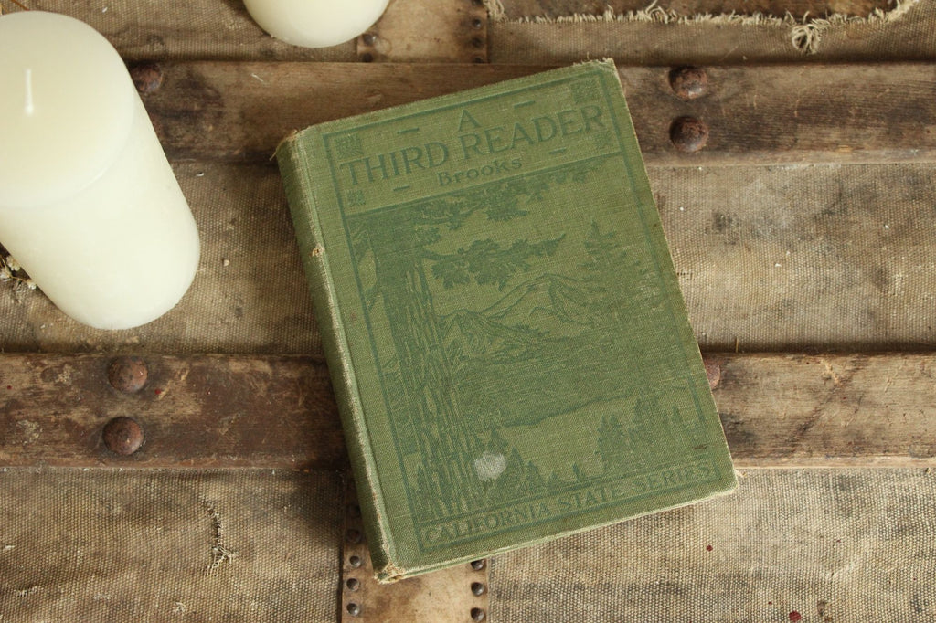 Vintage 1910s Book, "A Third Reader", by Stratton D. Brooks