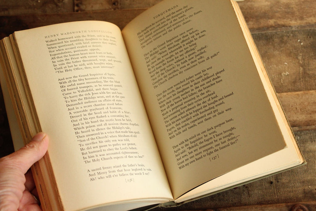 Vintage 1940s Book  "Favorite Poems of Henry Wadsworth Longfellow", First Edition