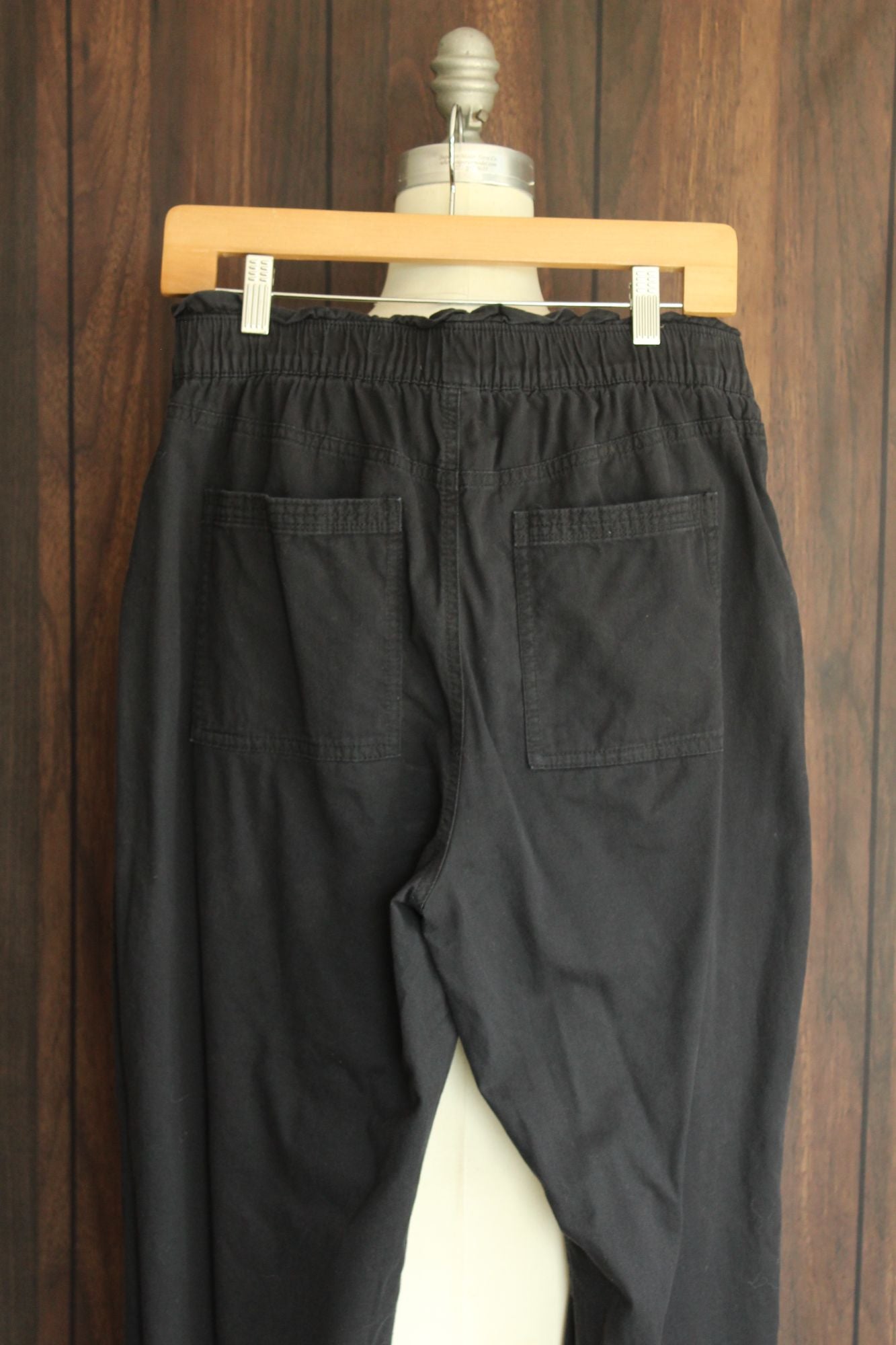 Womens Old Navy Pants, Black Baggy Size Medium Cotton with Pockets, El Toadstool Farm Vintage Womens Old Navy Pants, Black Baggy Size Medium Cotton with Pockets, El Toadstool Farm Vintage