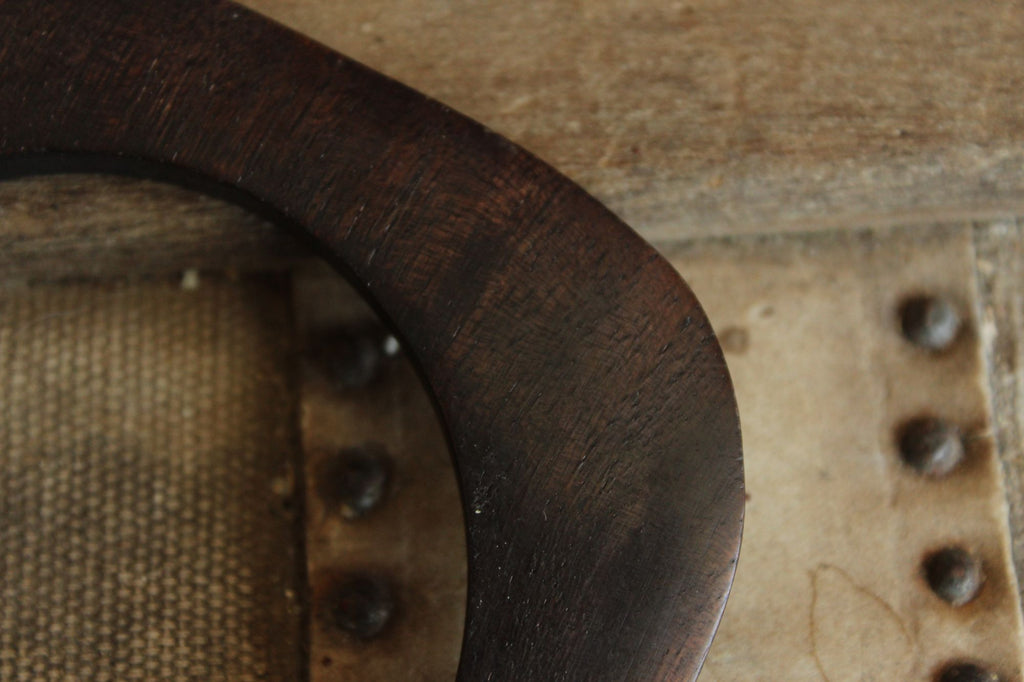 Vintage Brown Wood Carved Bangle Bracelet