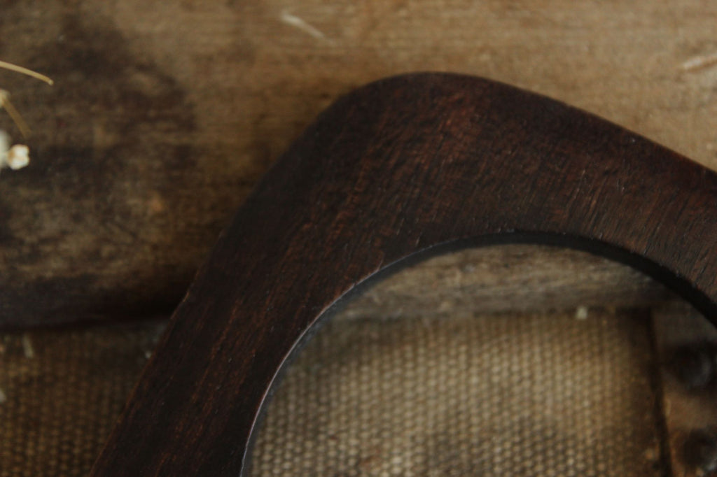 Vintage Brown Wood Carved Bangle Bracelet