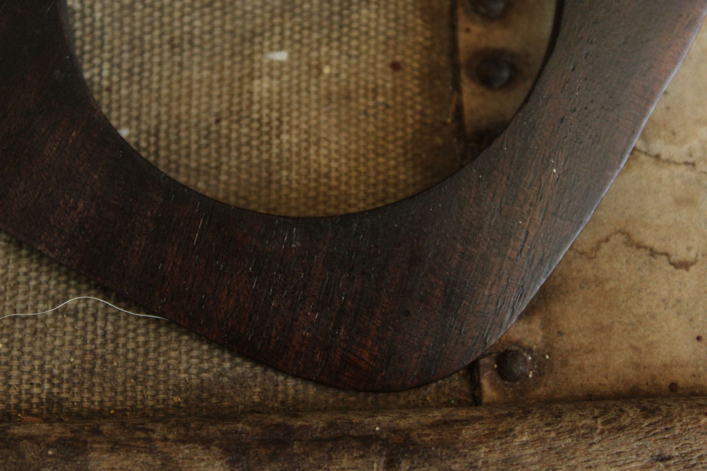 Vintage Brown Wood Carved Bangle Bracelet