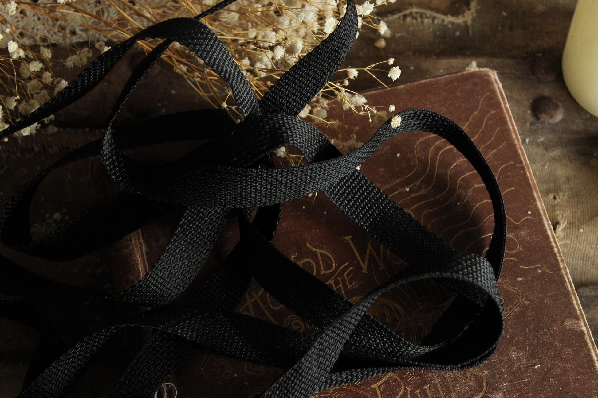 Heavy Duty Black Nylon Webbing: 3/4" Wide, Three Yards