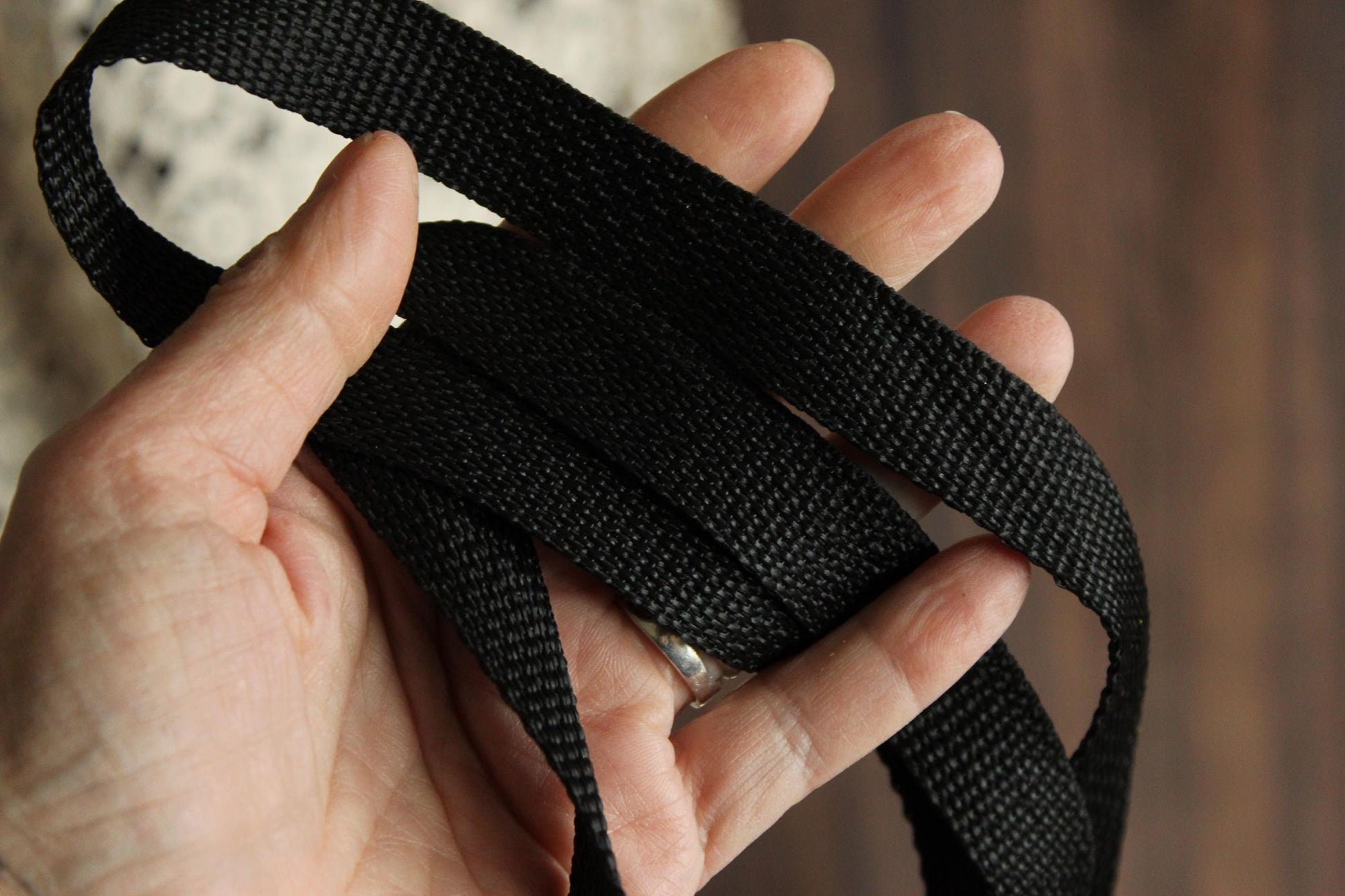 Heavy Duty Black Nylon Webbing: 3/4" Wide, Three Yards