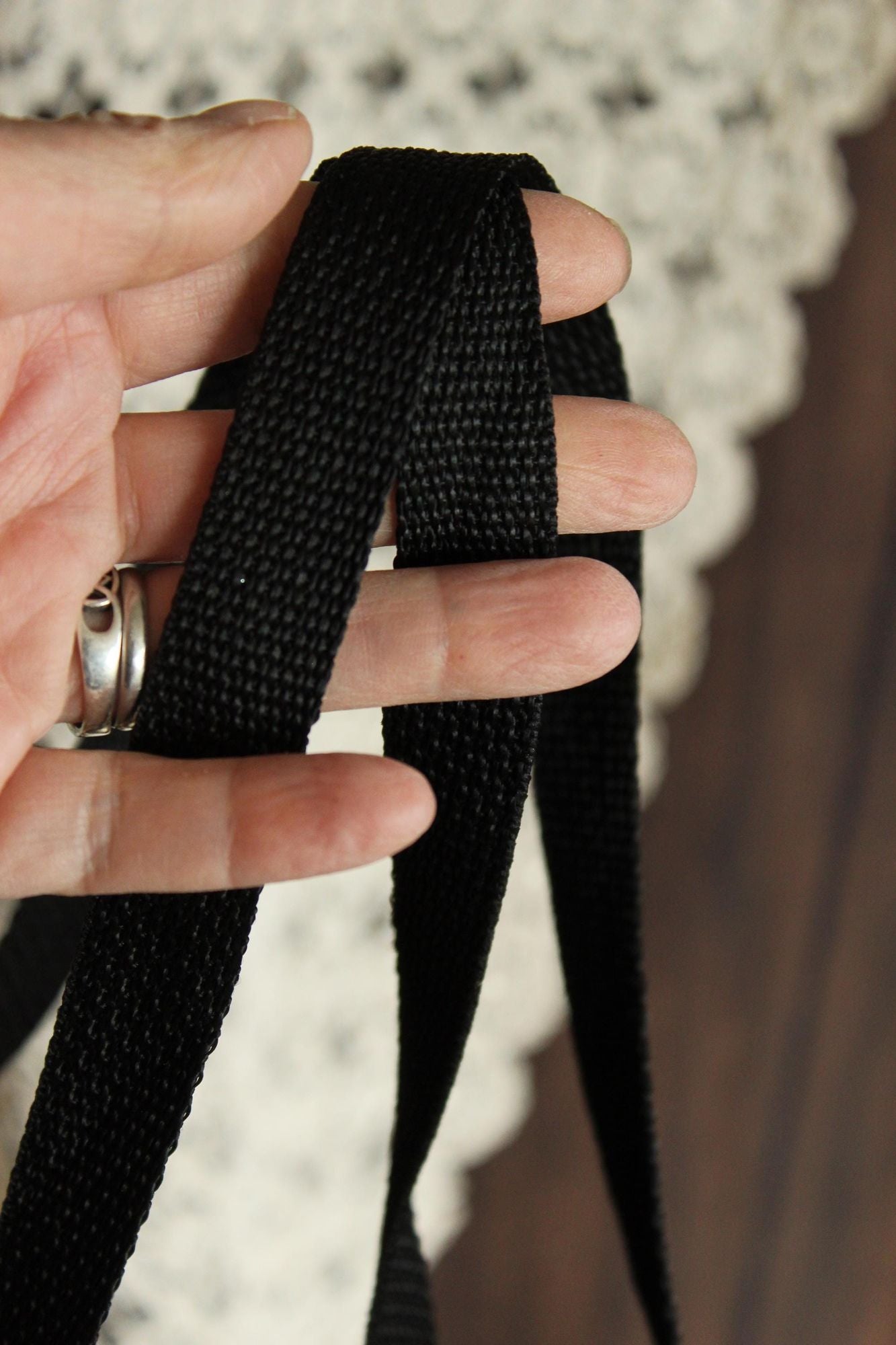 Heavy Duty Black Nylon Webbing: 3/4" Wide, Three Yards