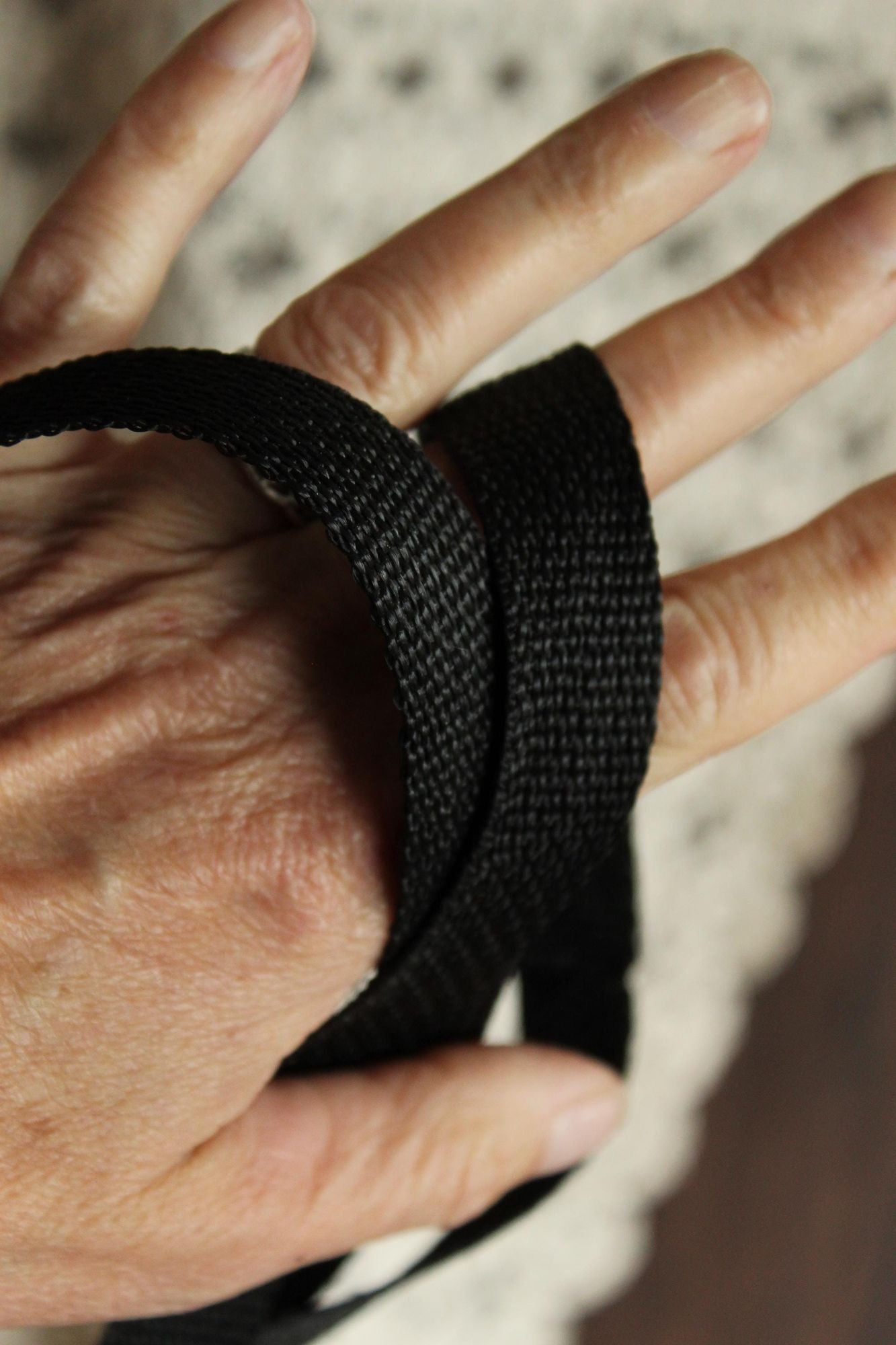 Heavy Duty Black Nylon Webbing: 3/4" Wide, Three Yards