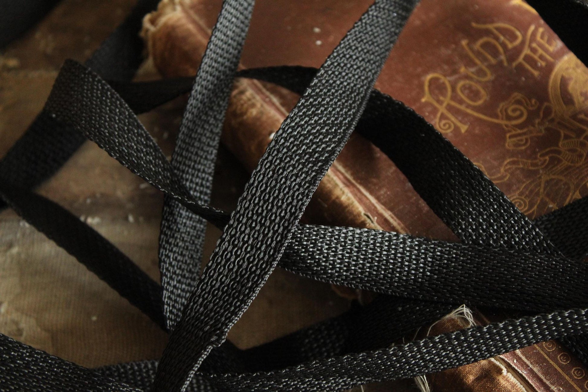Heavy Duty Black Nylon Webbing: 3/4" Wide, Three Yards