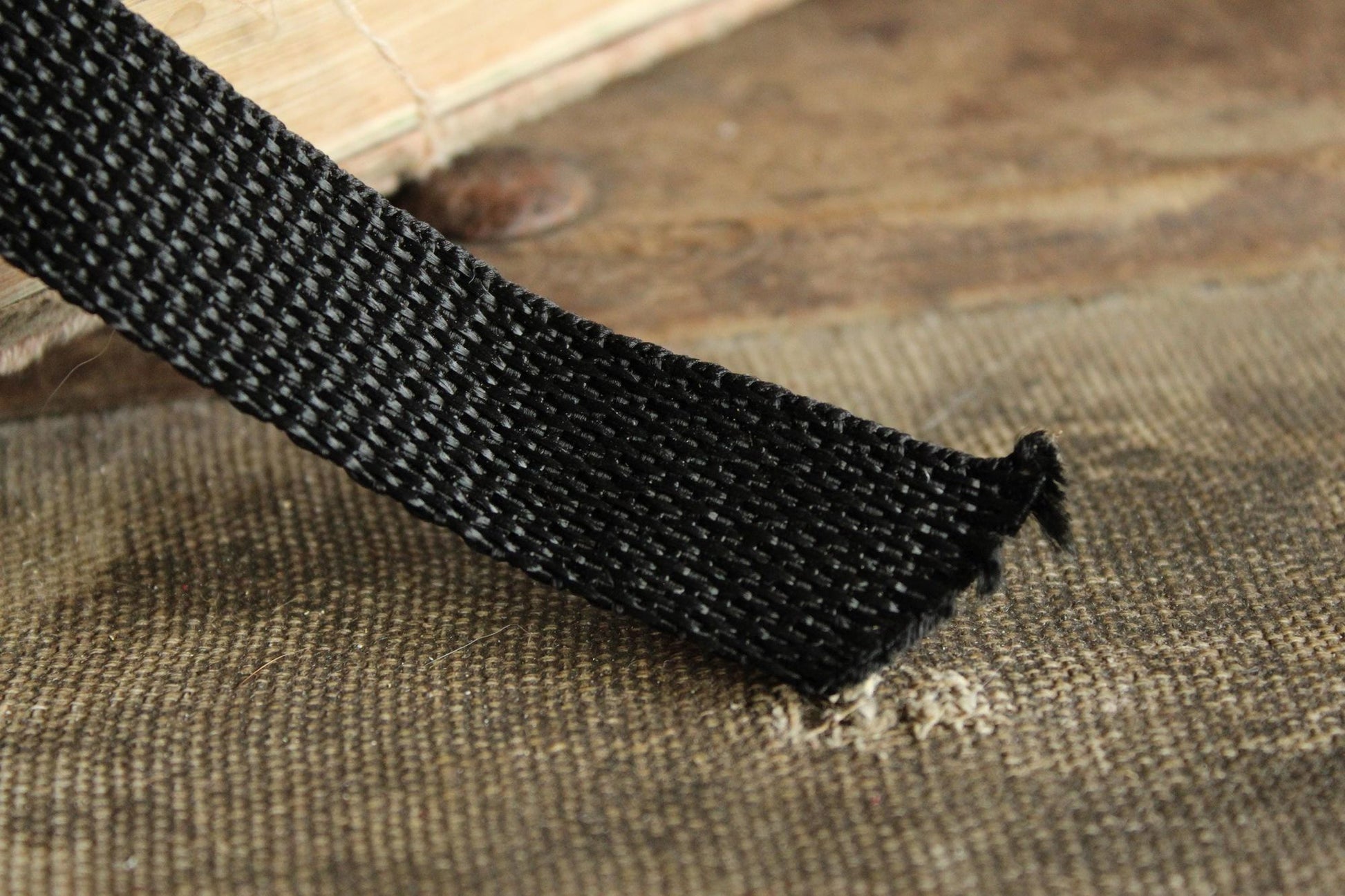 Heavy Duty Black Nylon Webbing: 3/4" Wide, Three Yards