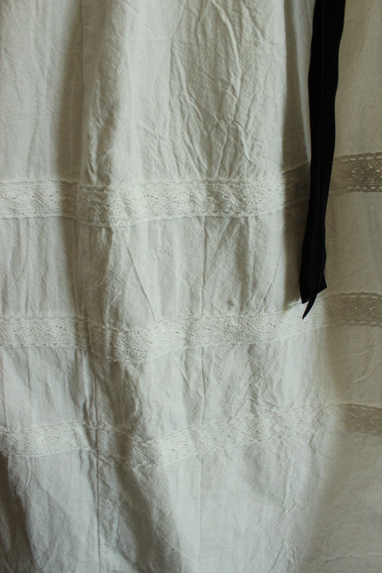 Vintage Style White Chemise Dress, Size M, Victorian Inspired babydoll Frock,
