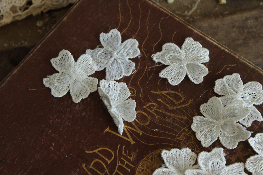 Silver Blue Flower Appliques, One Dozen ( 12), 1.5" Diameter