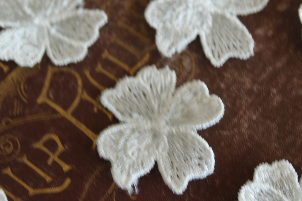 Silver Blue Flower Appliques, One Dozen ( 12), 1.5" Diameter