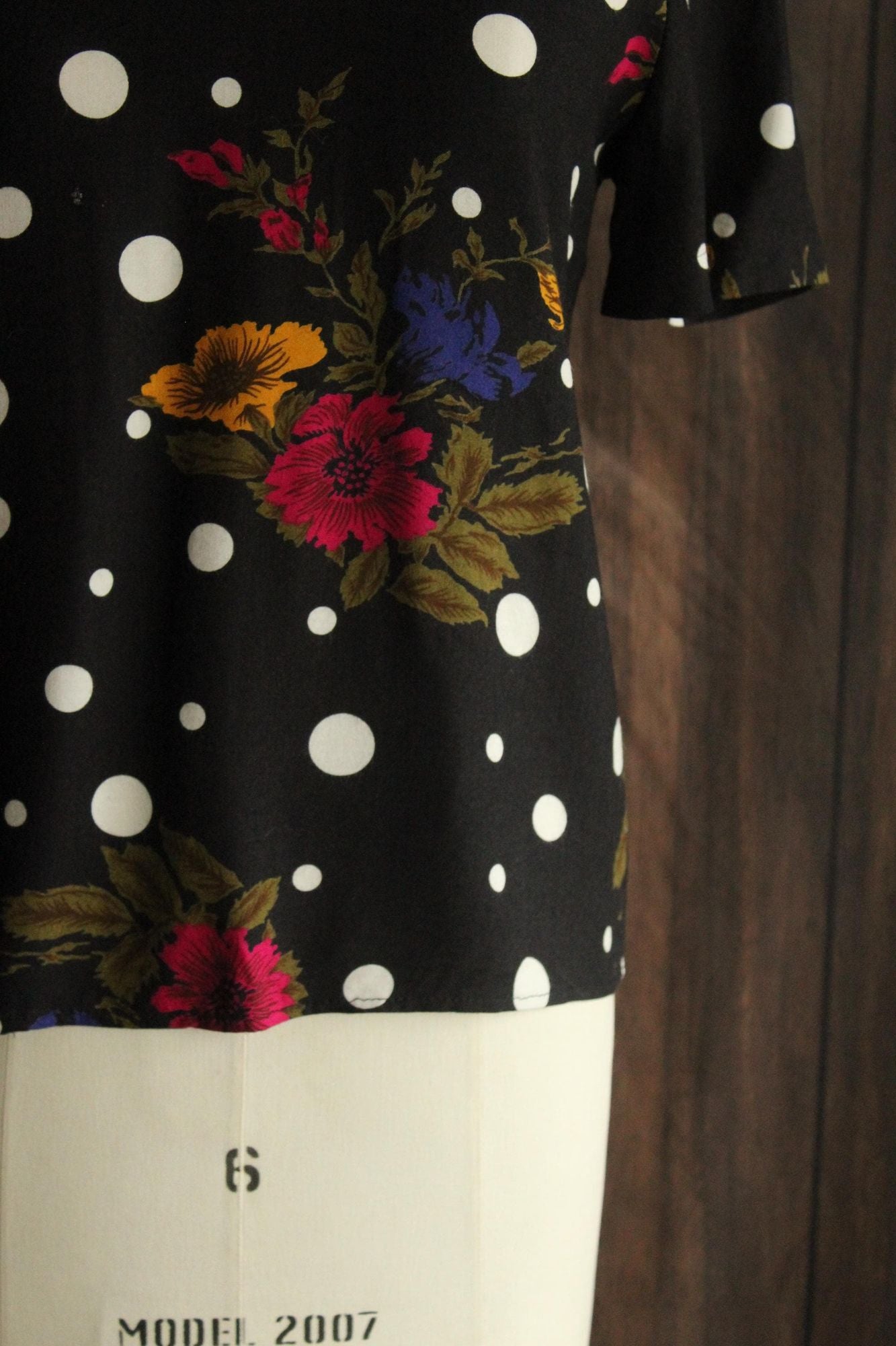 Vintage 1980s 1990s Norton McNaughton Pola Dot and Floral Top
