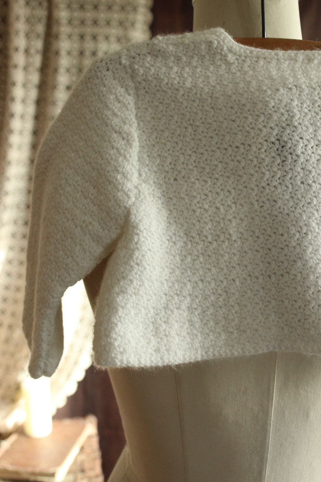 Vintage 1950s 1960s Baby Cardigan with Blue Ties