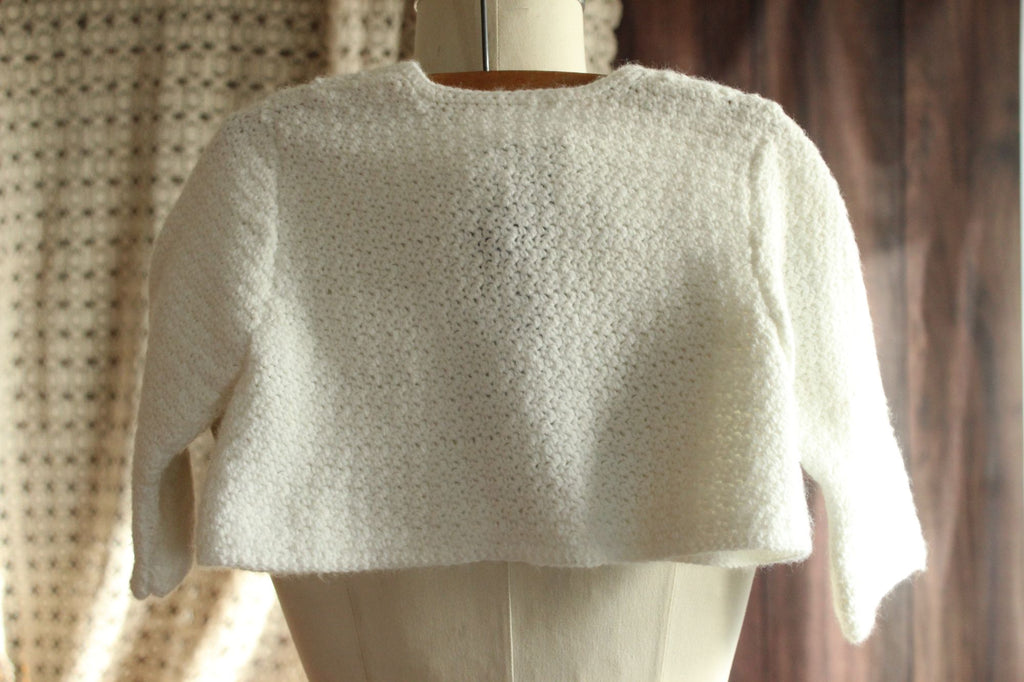 Vintage 1950s 1960s Baby Cardigan with Blue Ties