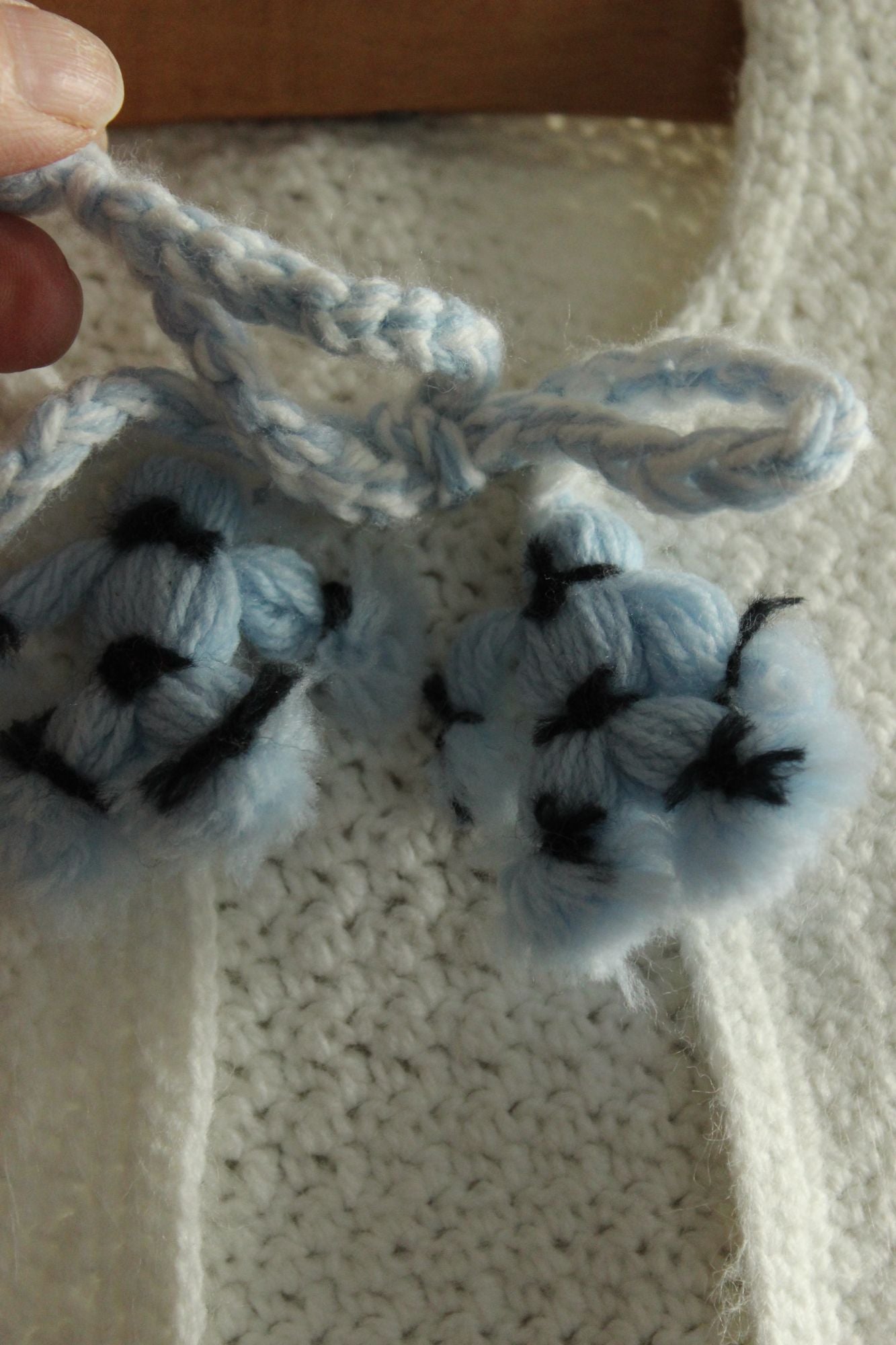 Vintage 1950s 1960s Baby Cardigan with Blue Ties