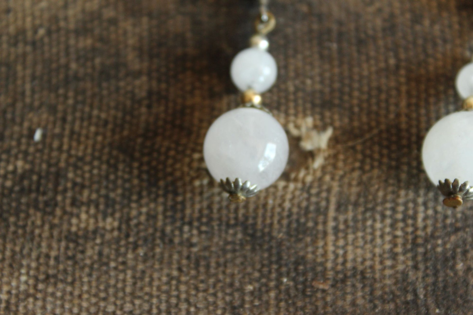 Vintage 1980s or 1990s Clear Quartz Crystal Stud Earrings