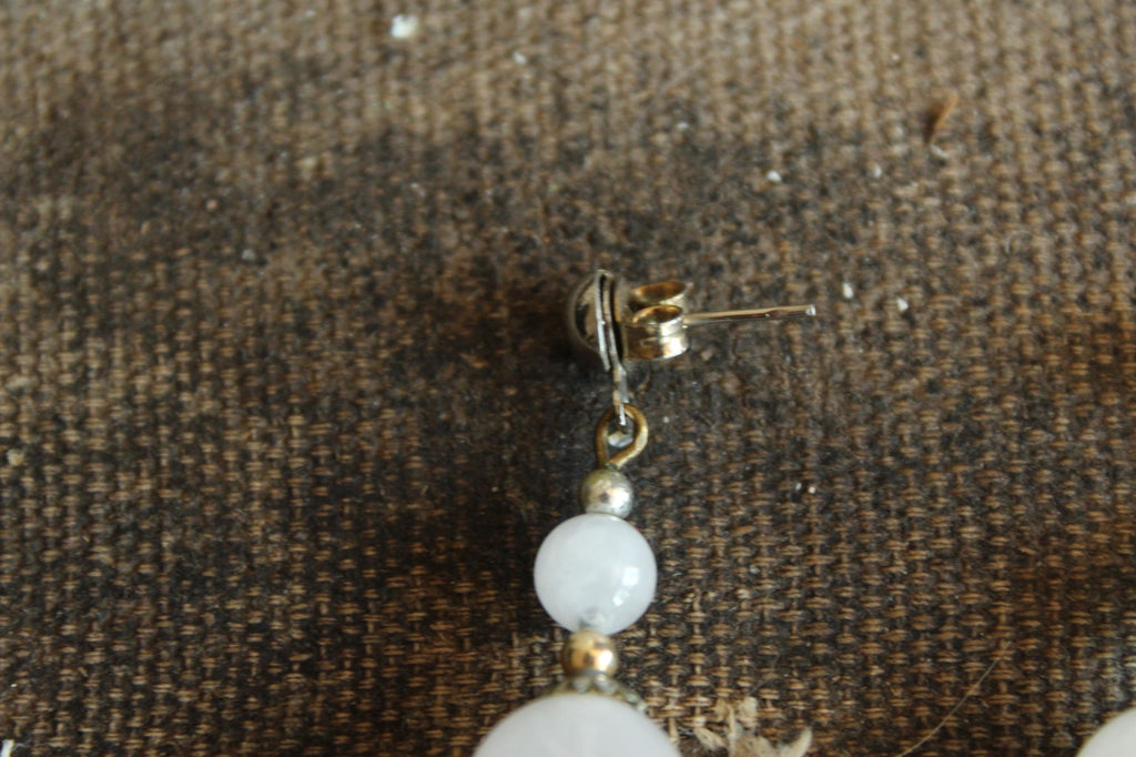 Vintage 1980s or 1990s Clear Quartz Crystal Stud Earrings