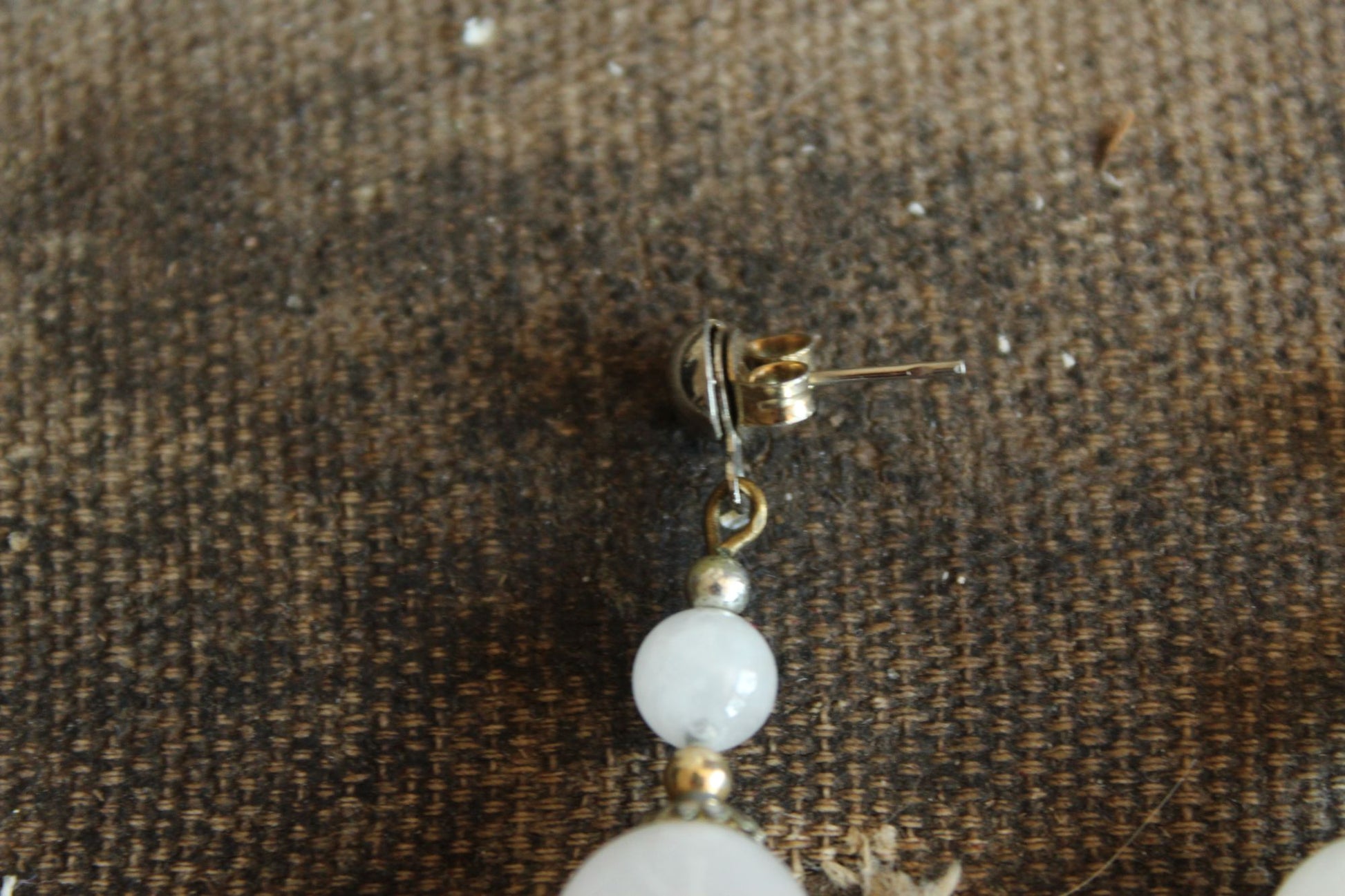 Vintage 1980s or 1990s Clear Quartz Crystal Stud Earrings