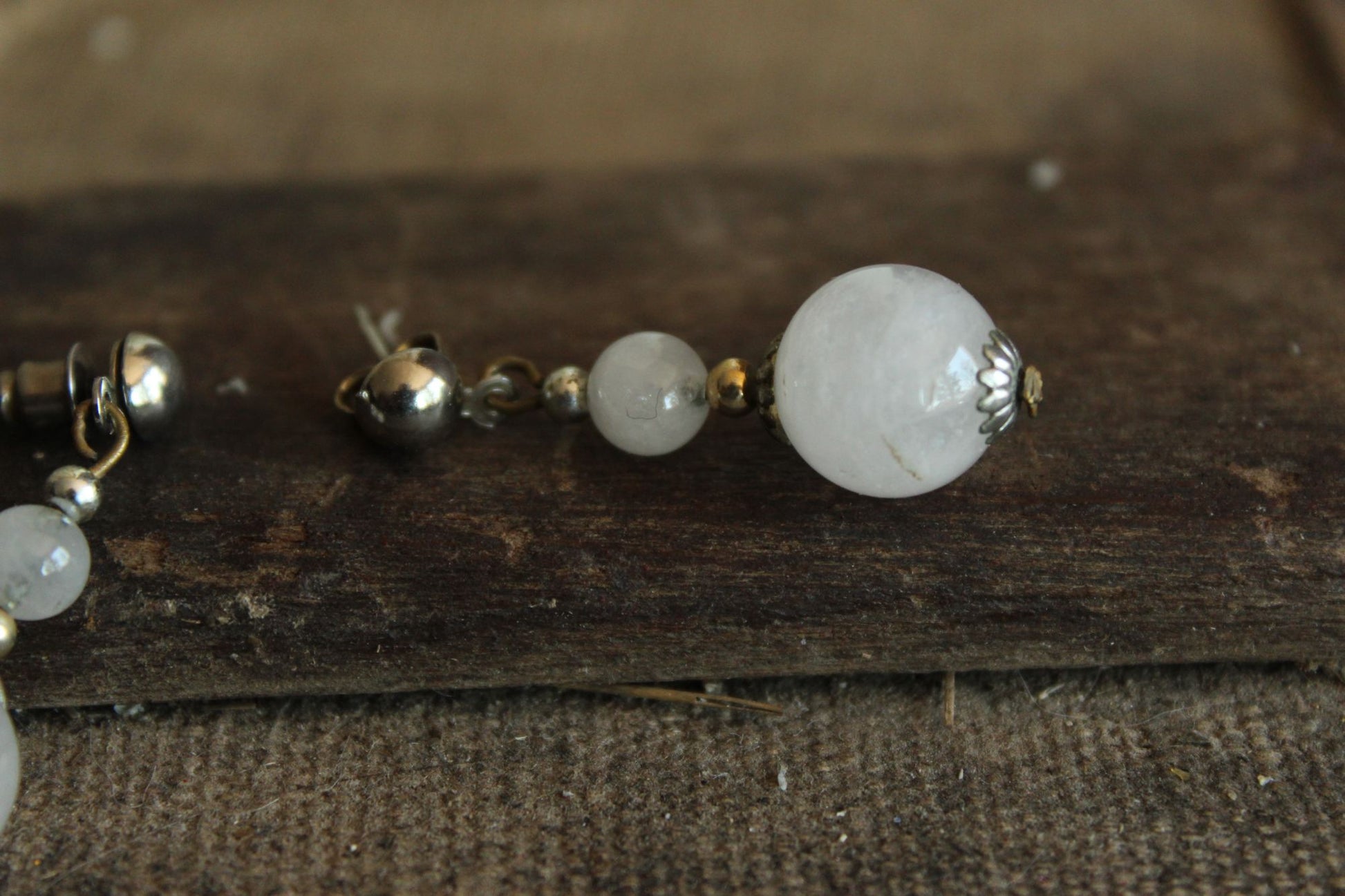 Vintage 1980s or 1990s Clear Quartz Crystal Stud Earrings